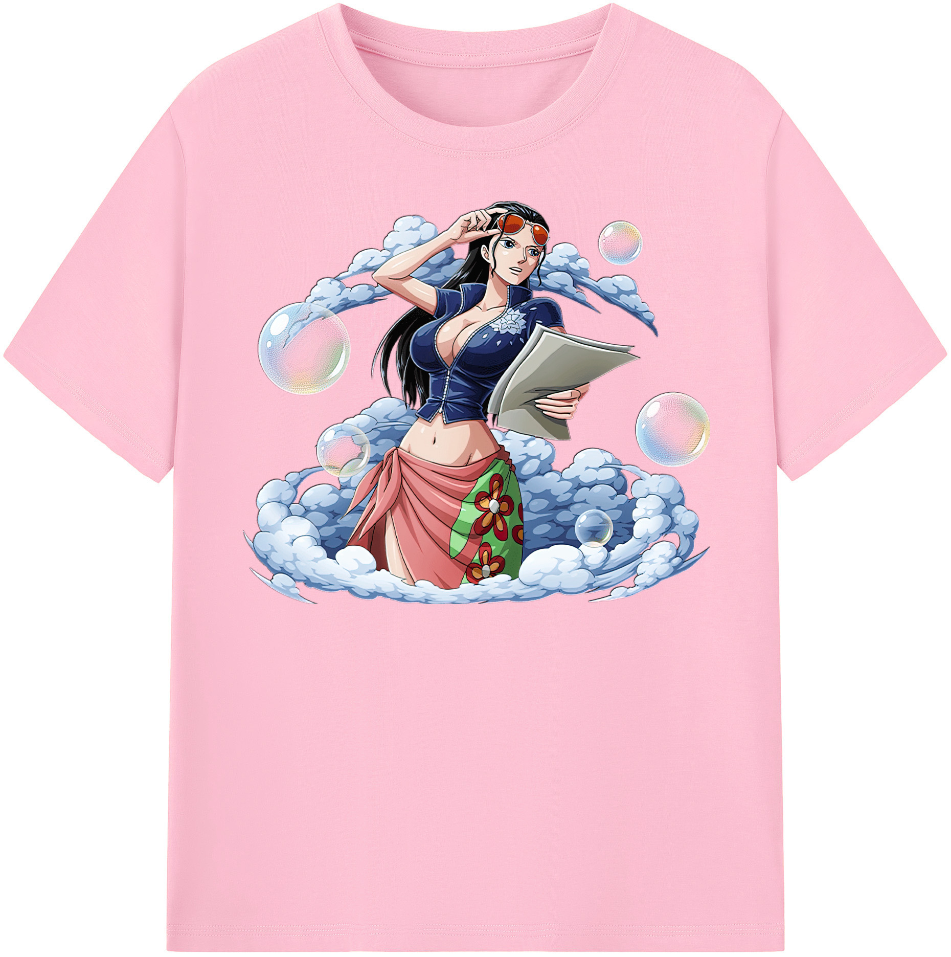 ワンピース ニコ・ロビン ONE PIECE Nico Robin 綿100％半袖Tシャツ（フロントプリント）