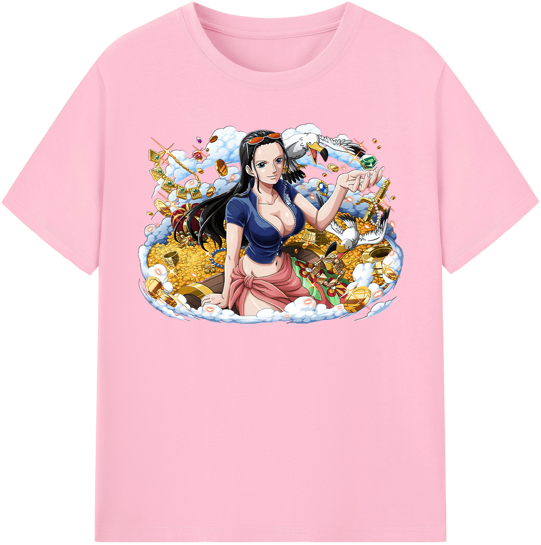 ワンピース ニコ・ロビン ONE PIECE Nico Robin 綿100％半袖Tシャツ（フロントプリント）