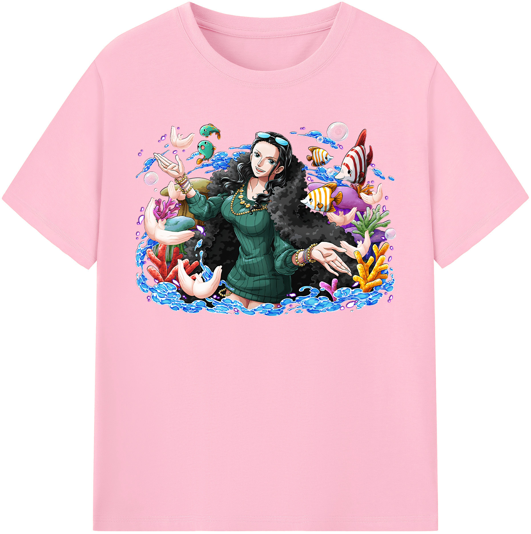 ワンピース ニコ・ロビン ONE PIECE Nico Robin 綿100％半袖Tシャツ（フロントプリント）