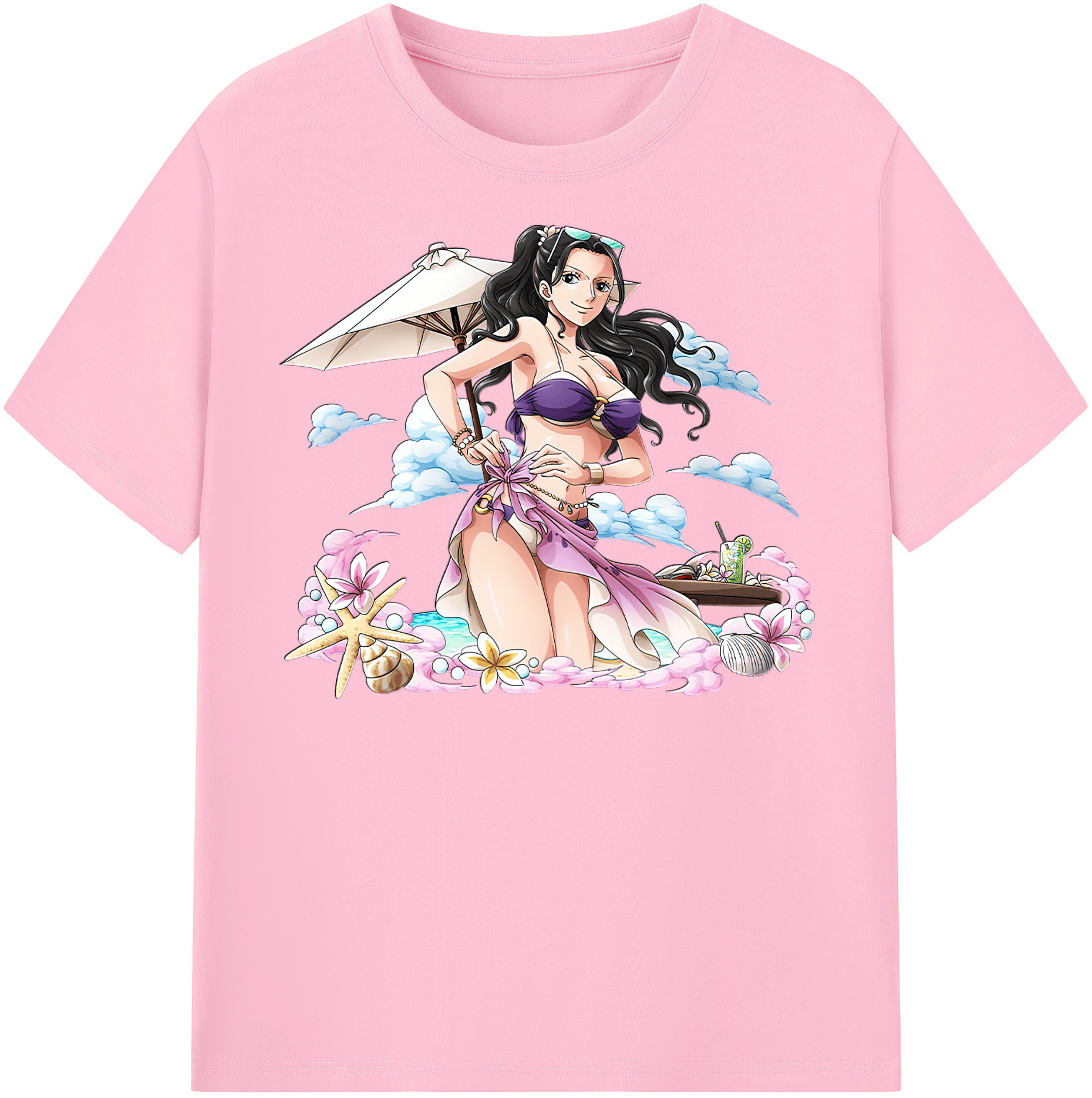 ワンピース ニコ・ロビン ONE PIECE Nico Robin 綿100％半袖Tシャツ（フロントプリント）