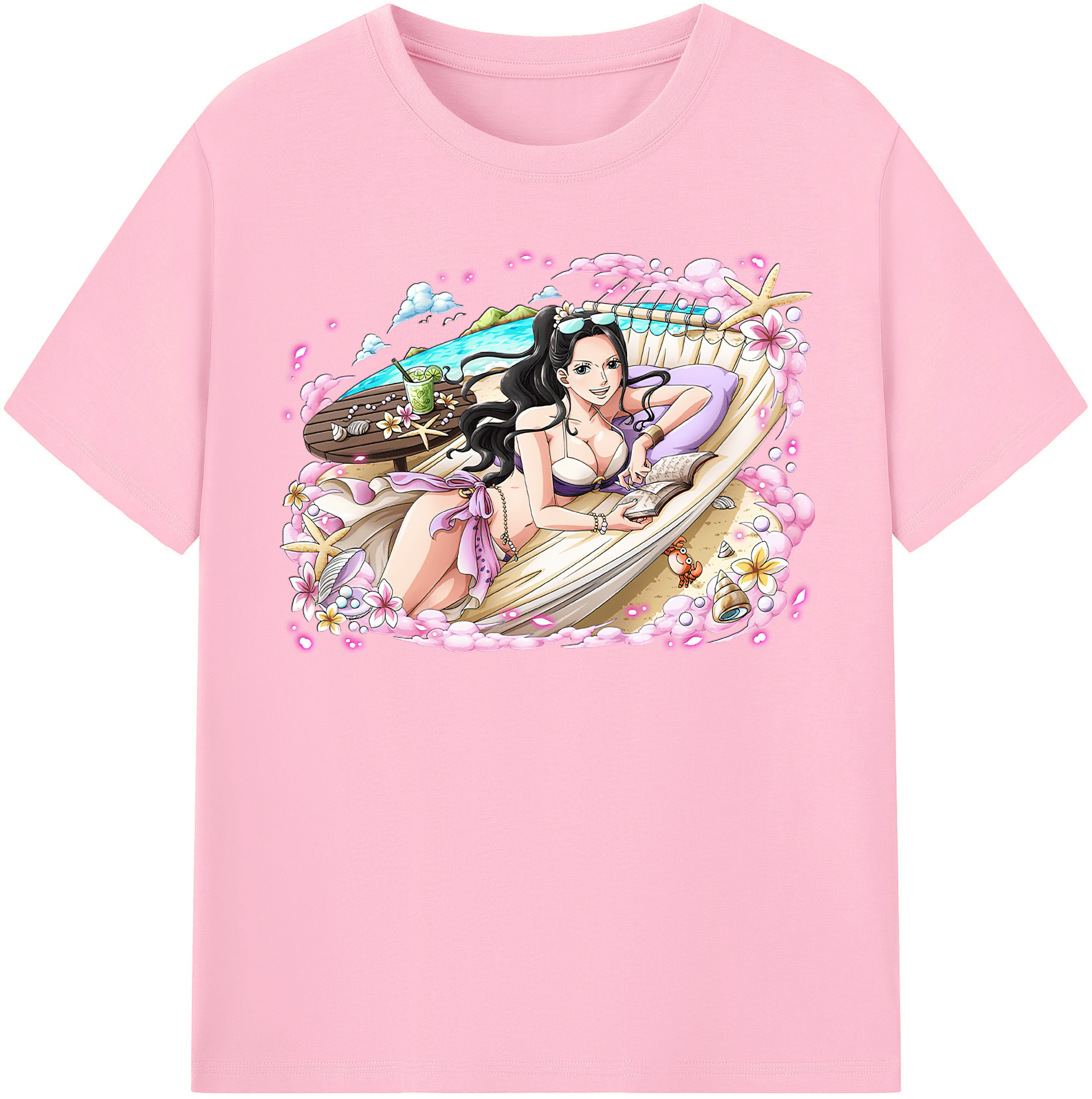 ワンピース ニコ・ロビン ONE PIECE Nico Robin 綿100％半袖Tシャツ（フロントプリント）