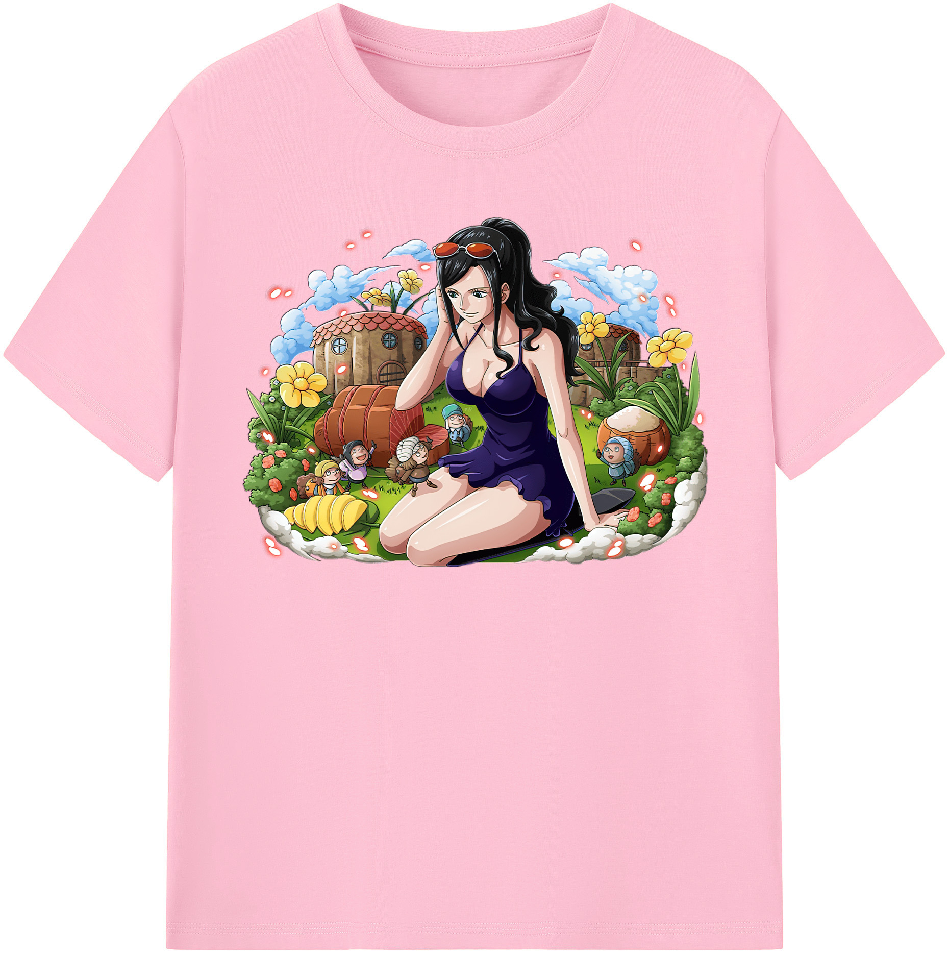 ワンピース ニコ・ロビン ONE PIECE Nico Robin 綿100％半袖Tシャツ（フロントプリント）