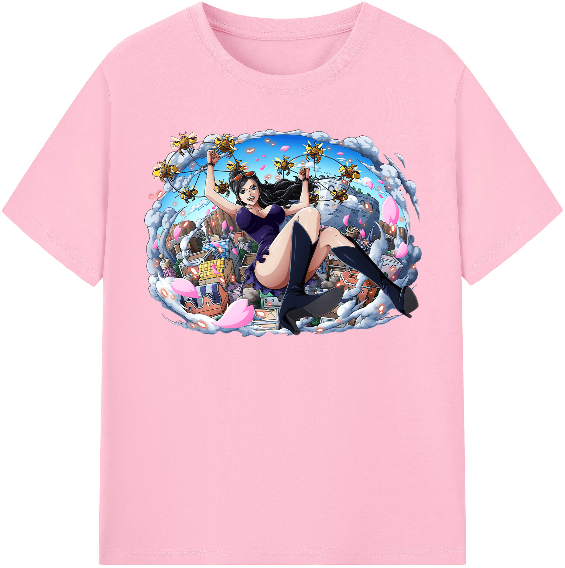 ワンピース ニコ・ロビン ONE PIECE Nico Robin 綿100％半袖Tシャツ（フロントプリント）