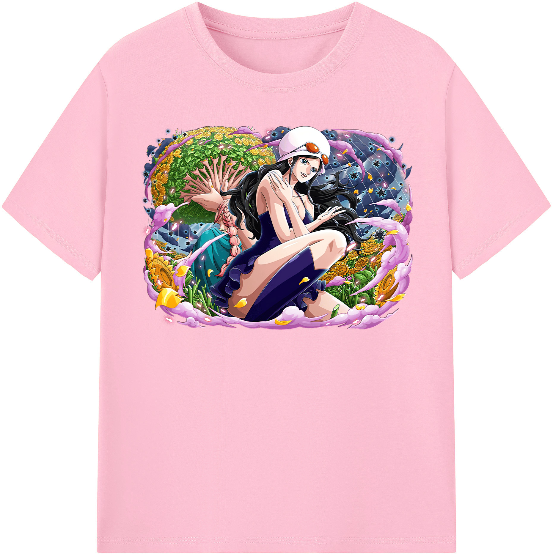 ワンピース ニコ・ロビン ONE PIECE Nico Robin 綿100％半袖Tシャツ（フロントプリント）