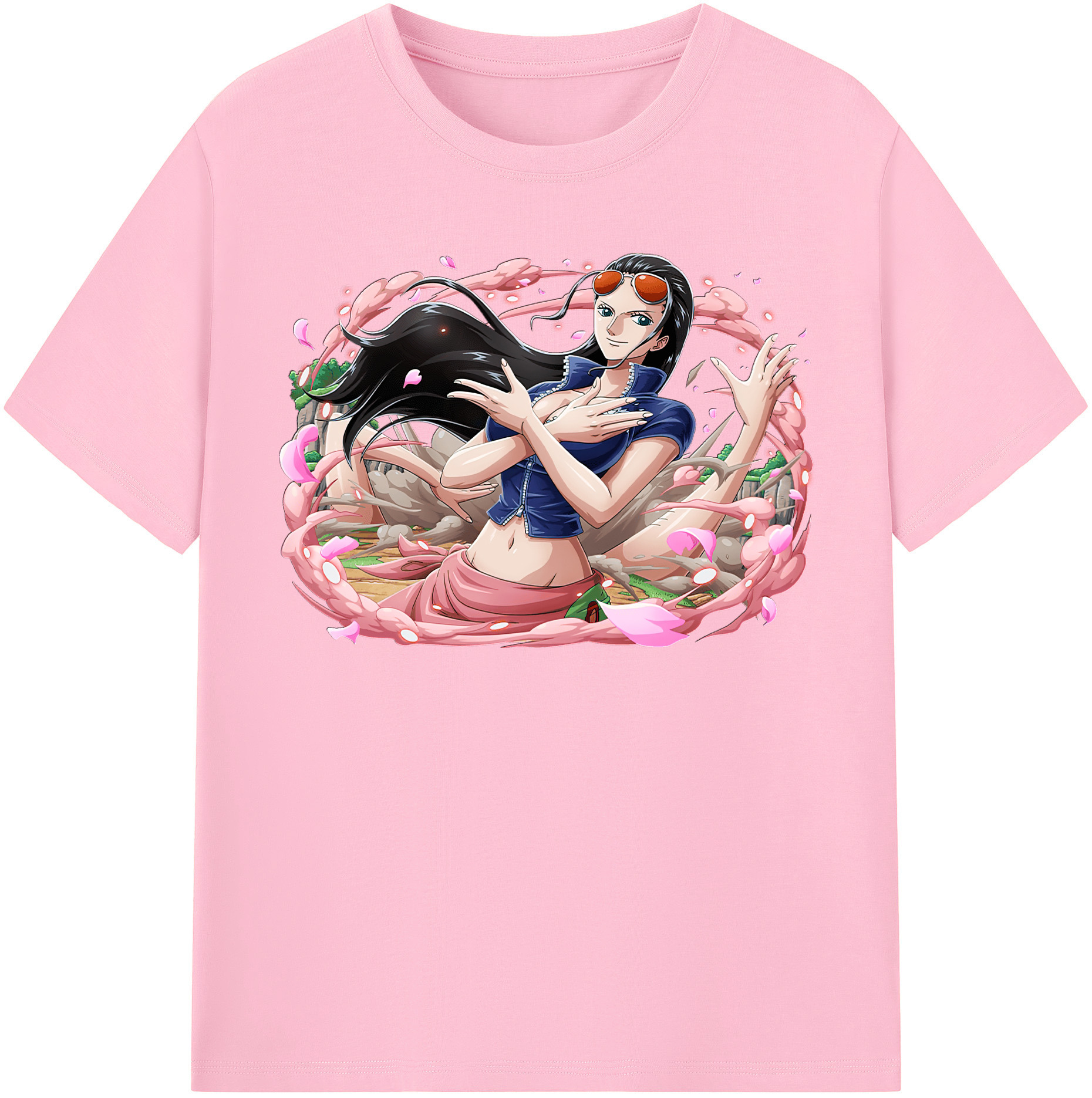 ワンピース ニコ・ロビン ONE PIECE Nico Robin 綿100％半袖Tシャツ（フロントプリント）