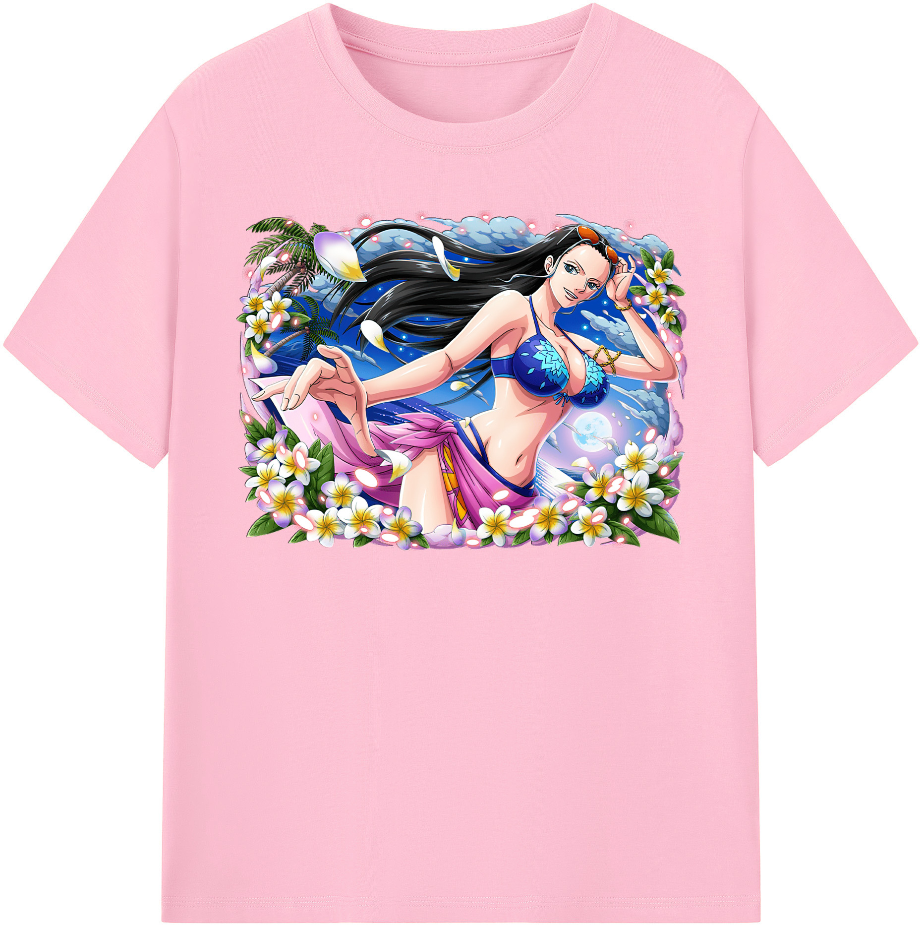 ワンピース ニコ・ロビン ONE PIECE Nico Robin 綿100％半袖Tシャツ（フロントプリント）