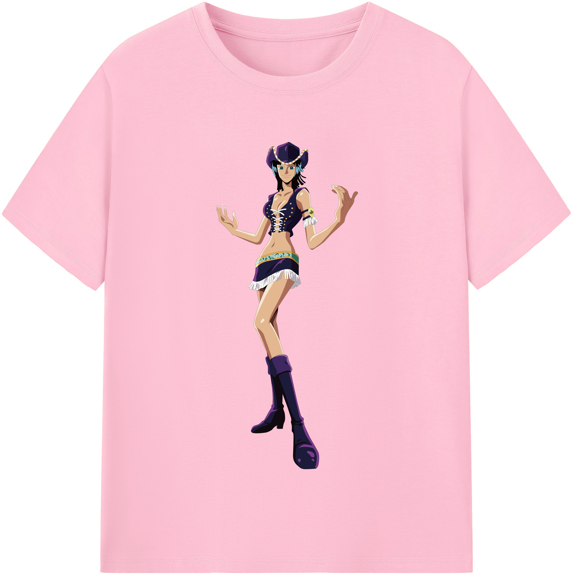 ワンピース ニコ・ロビン ONE PIECE Nico Robin 綿100％半袖Tシャツ（フロントプリント）
