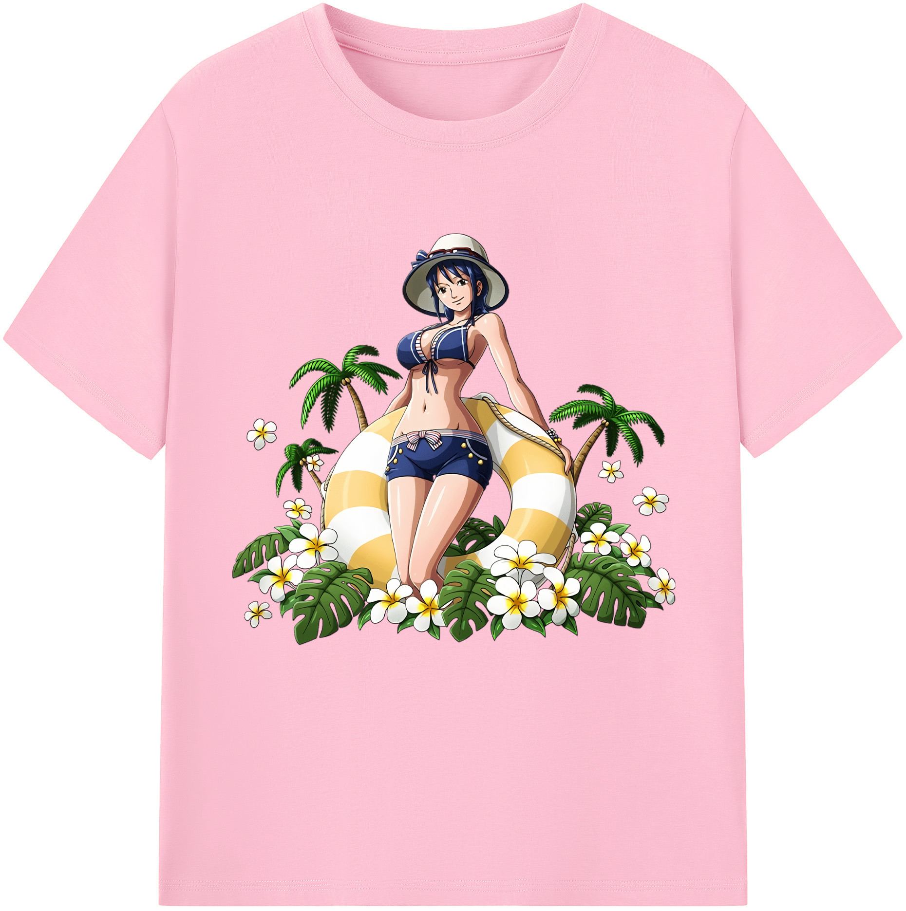 ワンピース ニコ・ロビン ONE PIECE Nico Robin 綿100％半袖Tシャツ（フロントプリント）