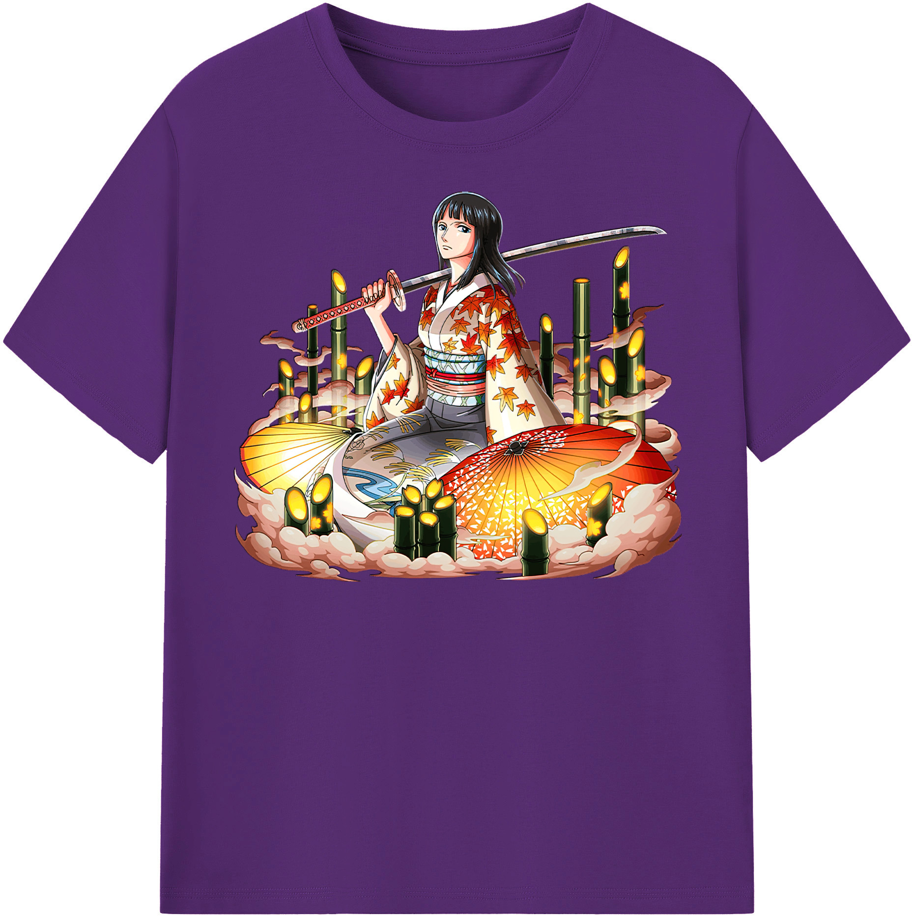 ワンピース ニコ・ロビン ONE PIECE Nico Robin 綿100％半袖Tシャツ（フロントプリント）