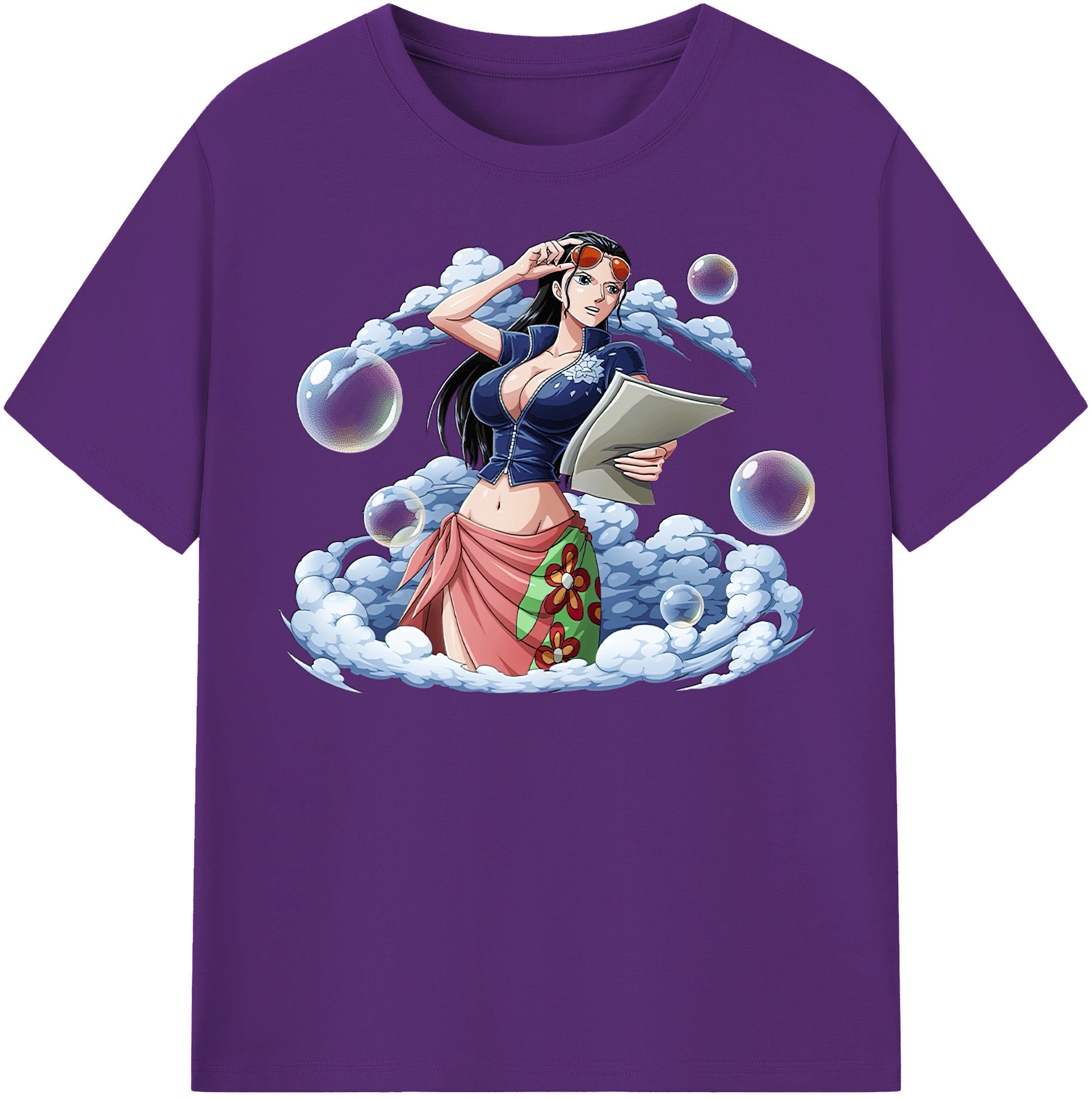ワンピース ニコ・ロビン ONE PIECE Nico Robin 綿100％半袖Tシャツ（フロントプリント）
