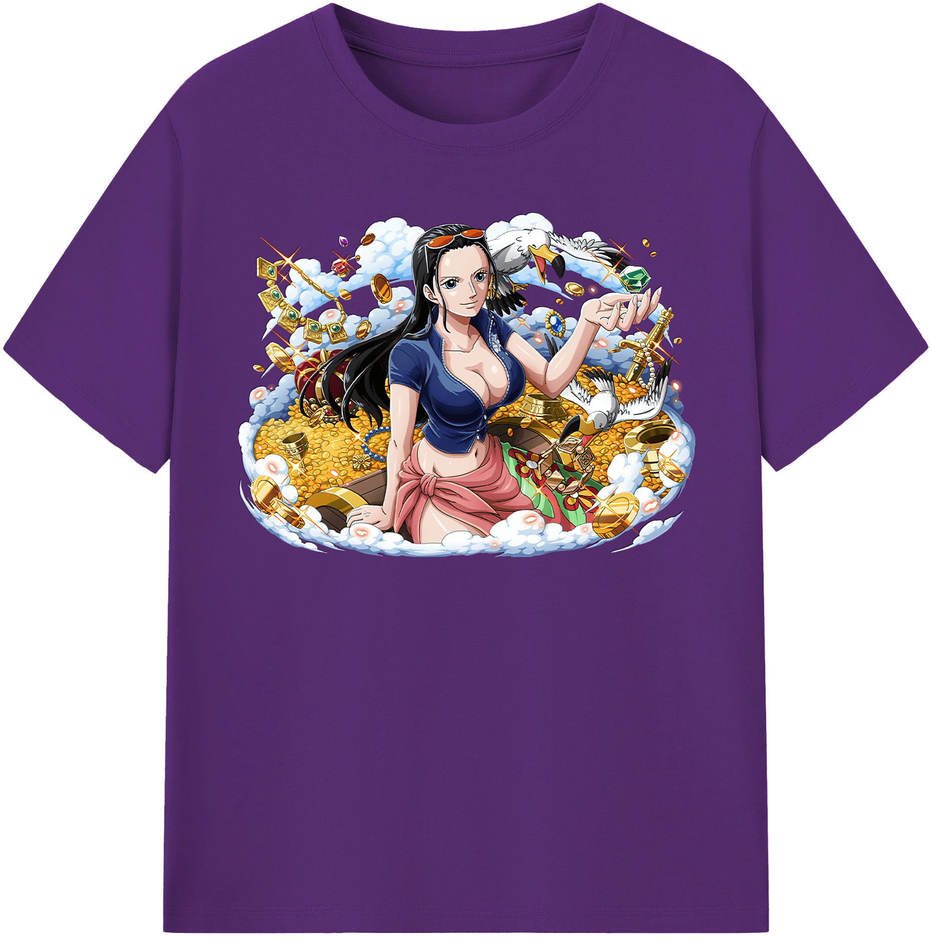 ワンピース ニコ・ロビン ONE PIECE Nico Robin 綿100％半袖Tシャツ（フロントプリント）