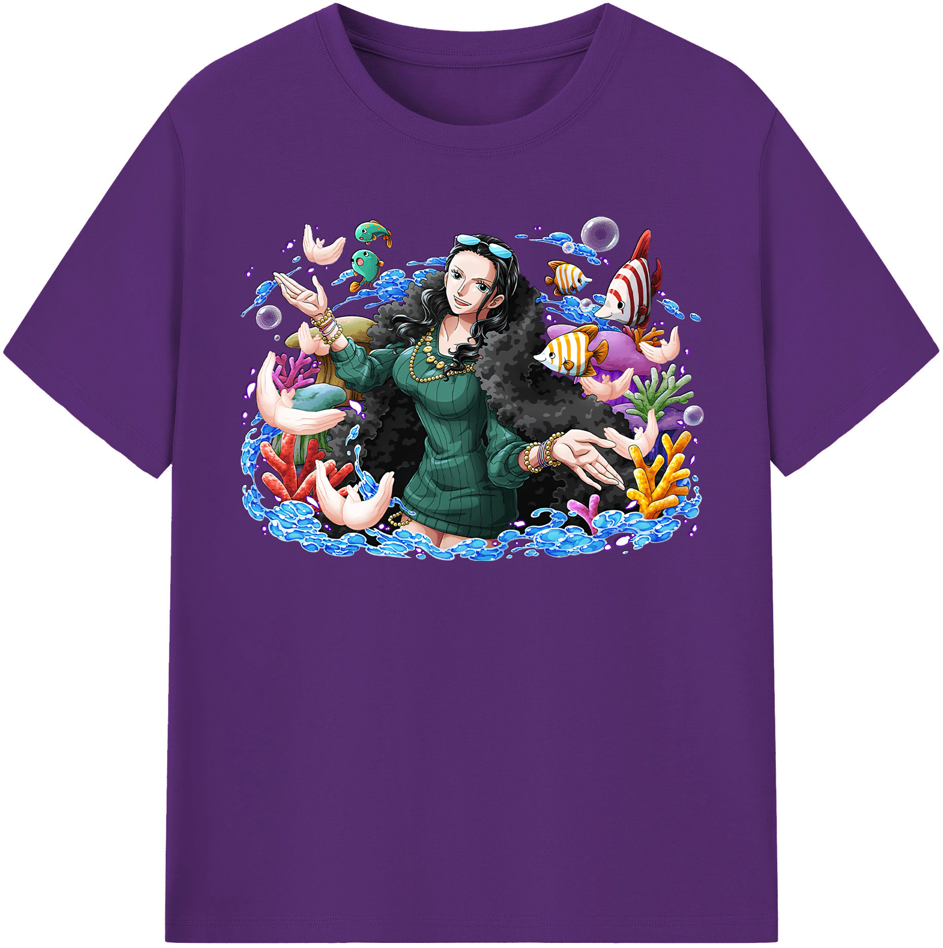 ワンピース ニコ・ロビン ONE PIECE Nico Robin 綿100％半袖Tシャツ（フロントプリント）