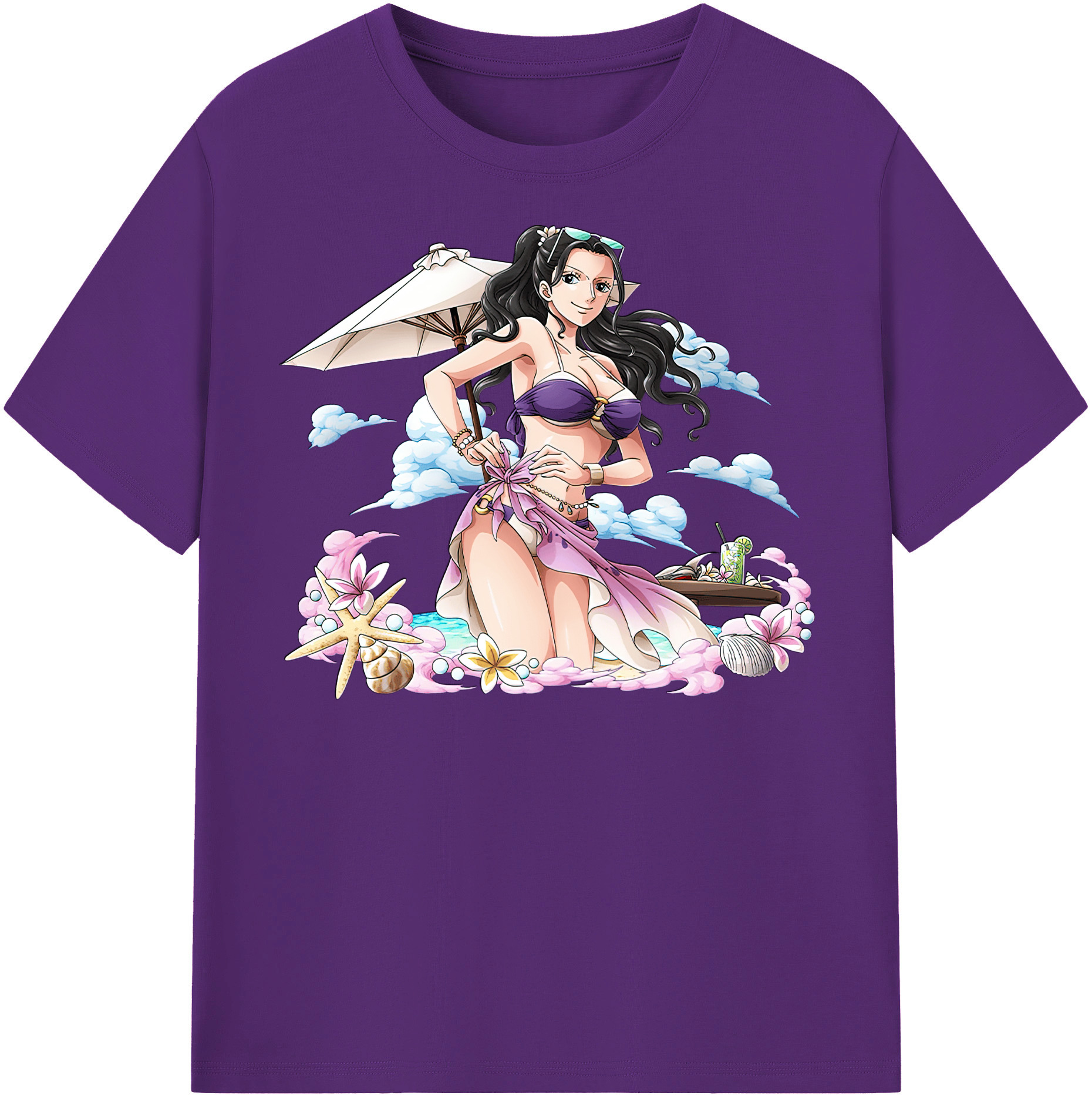 ワンピース ニコ・ロビン ONE PIECE Nico Robin 綿100％半袖Tシャツ（フロントプリント）
