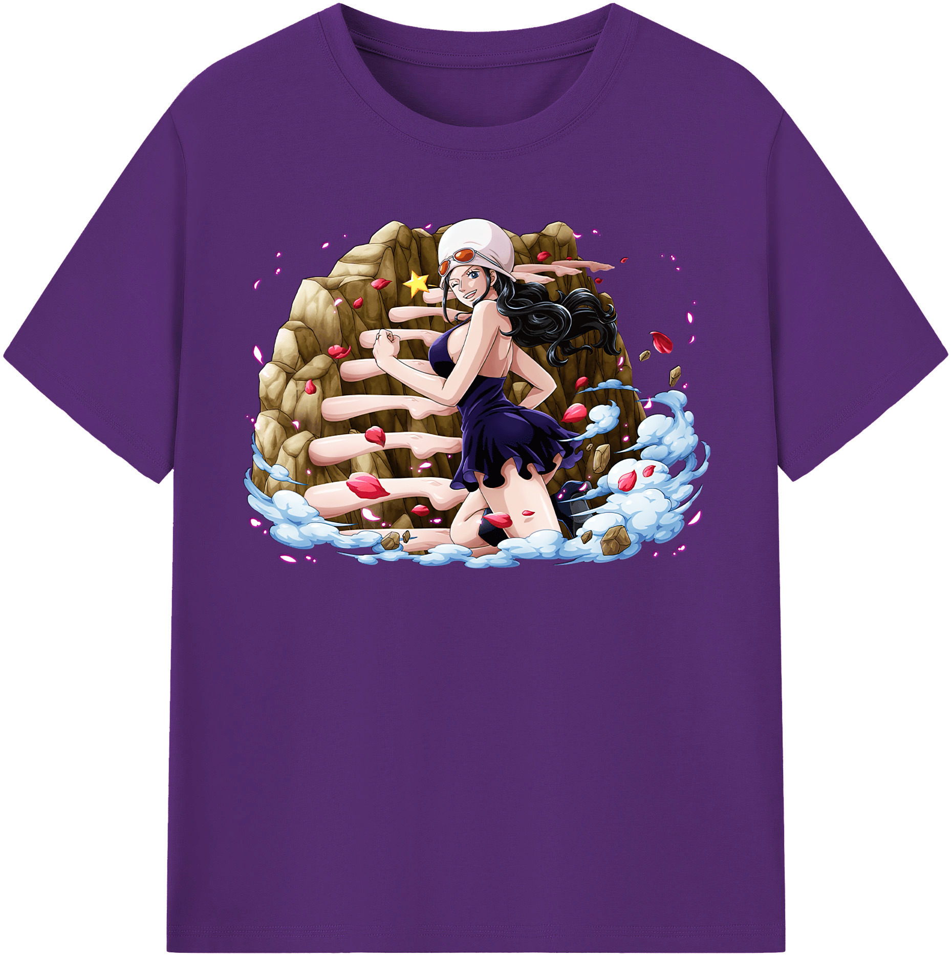 ワンピース ニコ・ロビン ONE PIECE Nico Robin 綿100％半袖Tシャツ（フロントプリント）