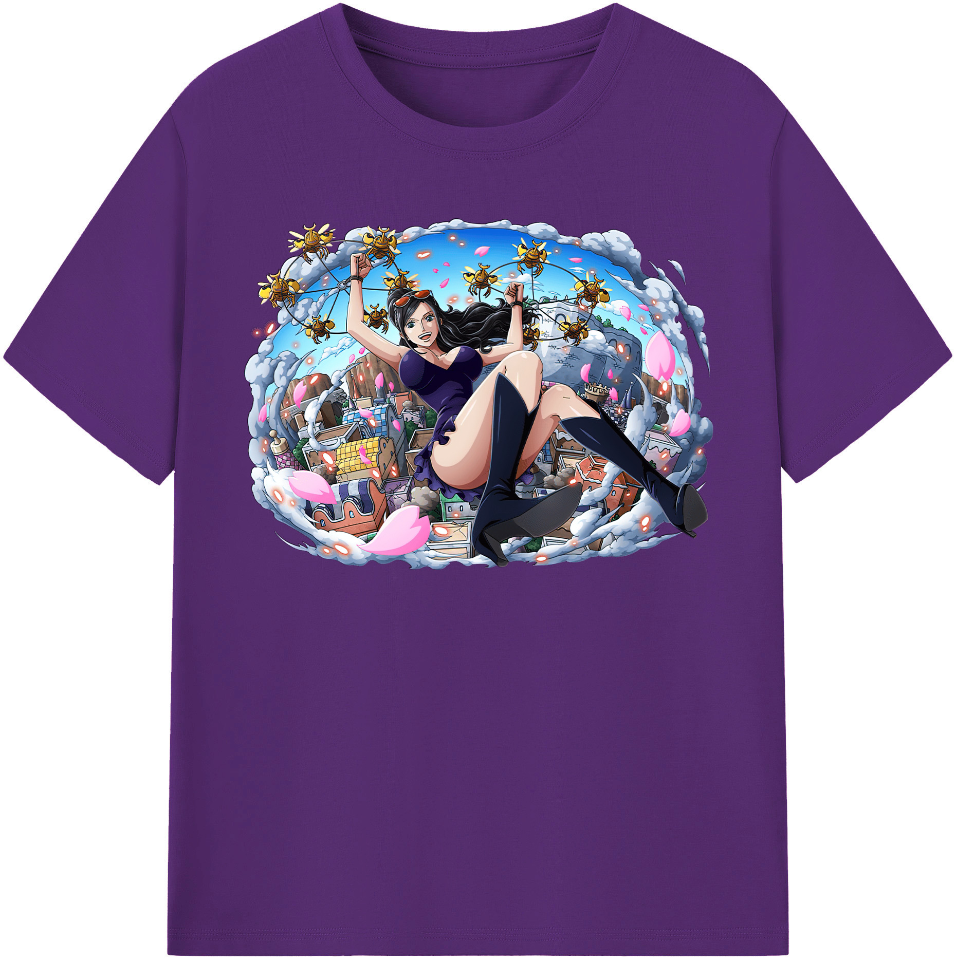 ワンピース ニコ・ロビン ONE PIECE Nico Robin 綿100％半袖Tシャツ（フロントプリント）