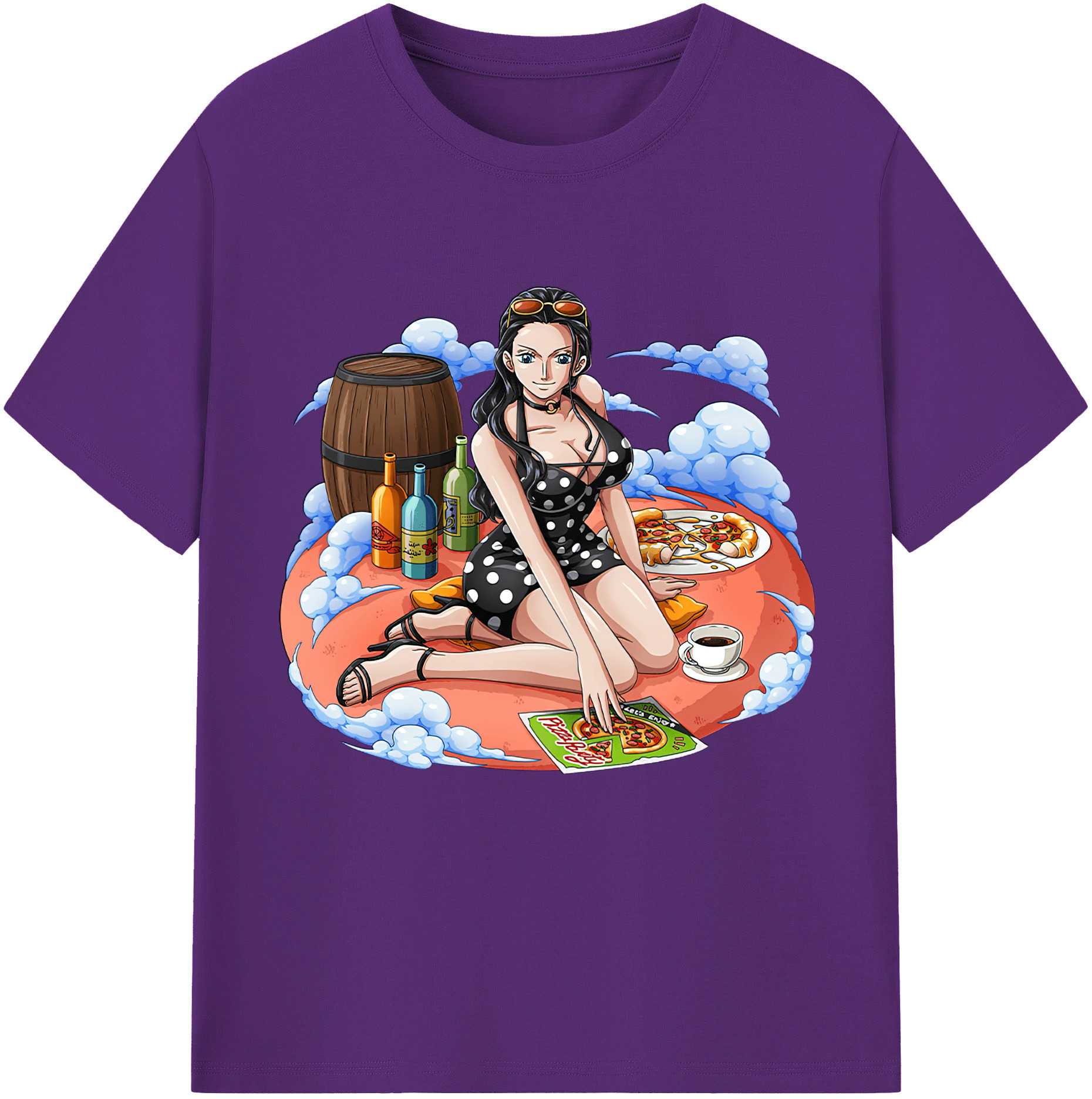 ワンピース ニコ・ロビン ONE PIECE Nico Robin 綿100％半袖Tシャツ（フロントプリント）