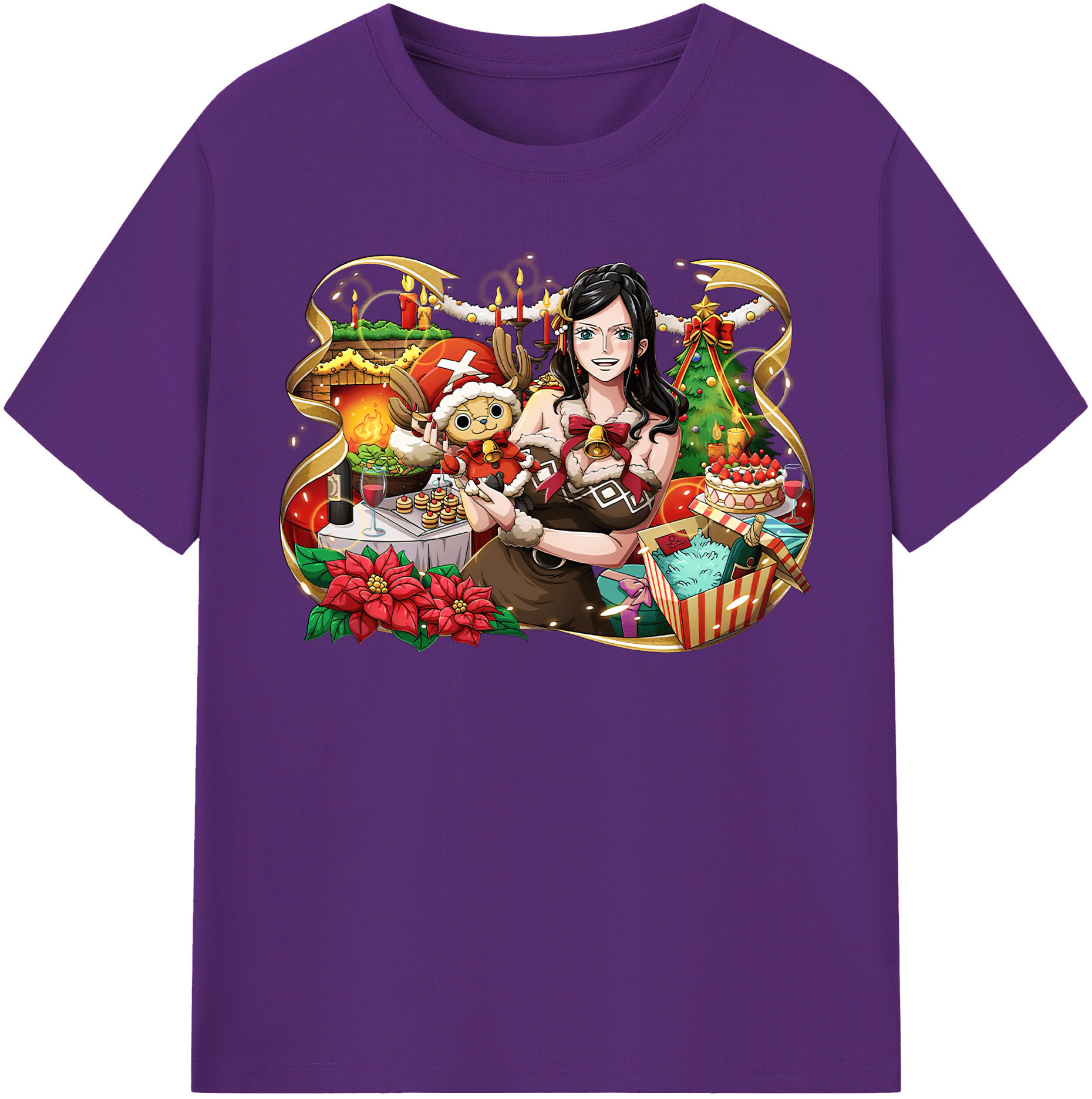 ワンピース ニコ・ロビン ONE PIECE Nico Robin 綿100％半袖Tシャツ（フロントプリント）