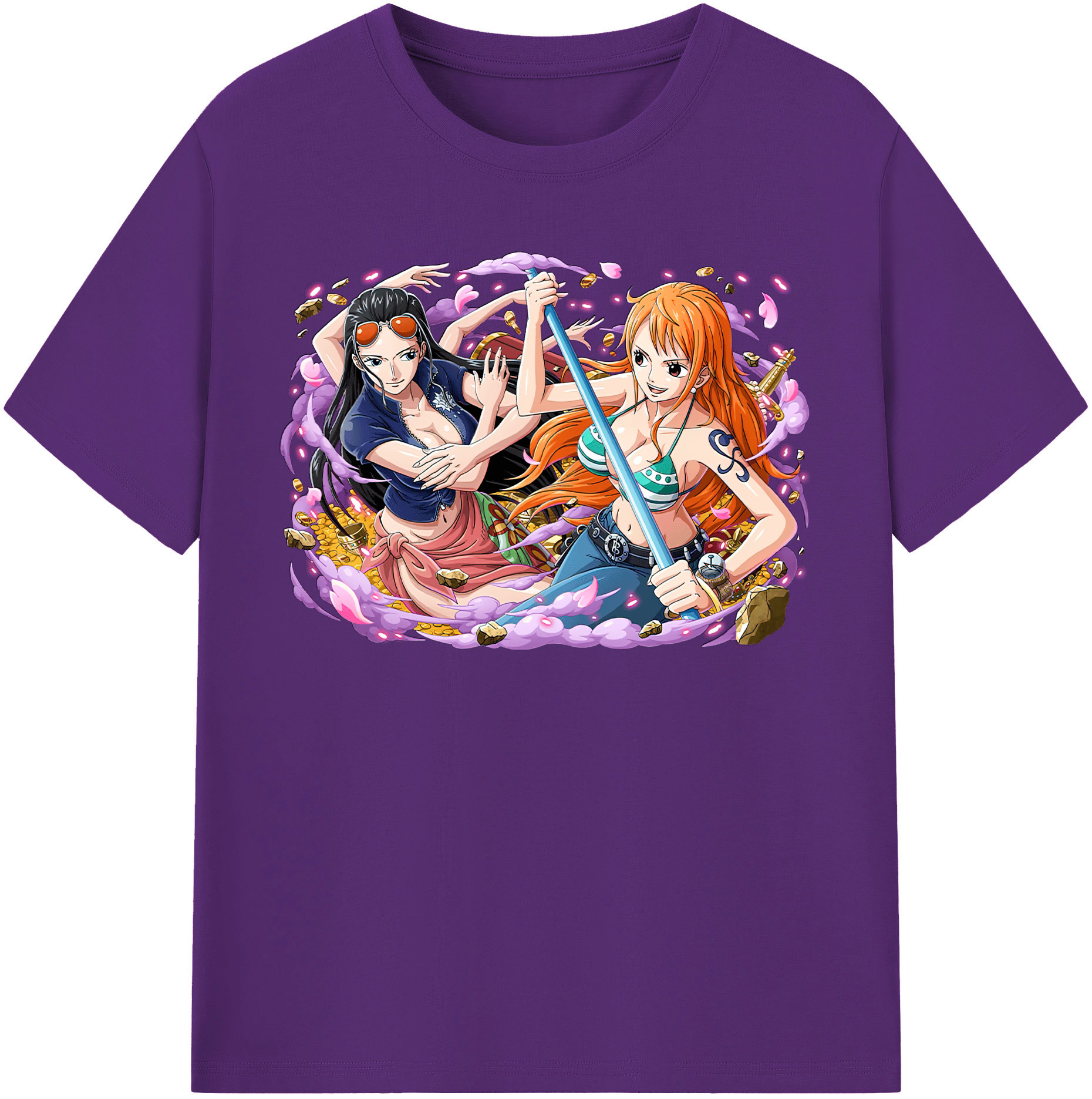 ワンピース ニコ・ロビン ONE PIECE Nico Robin 綿100％半袖Tシャツ（フロントプリント）
