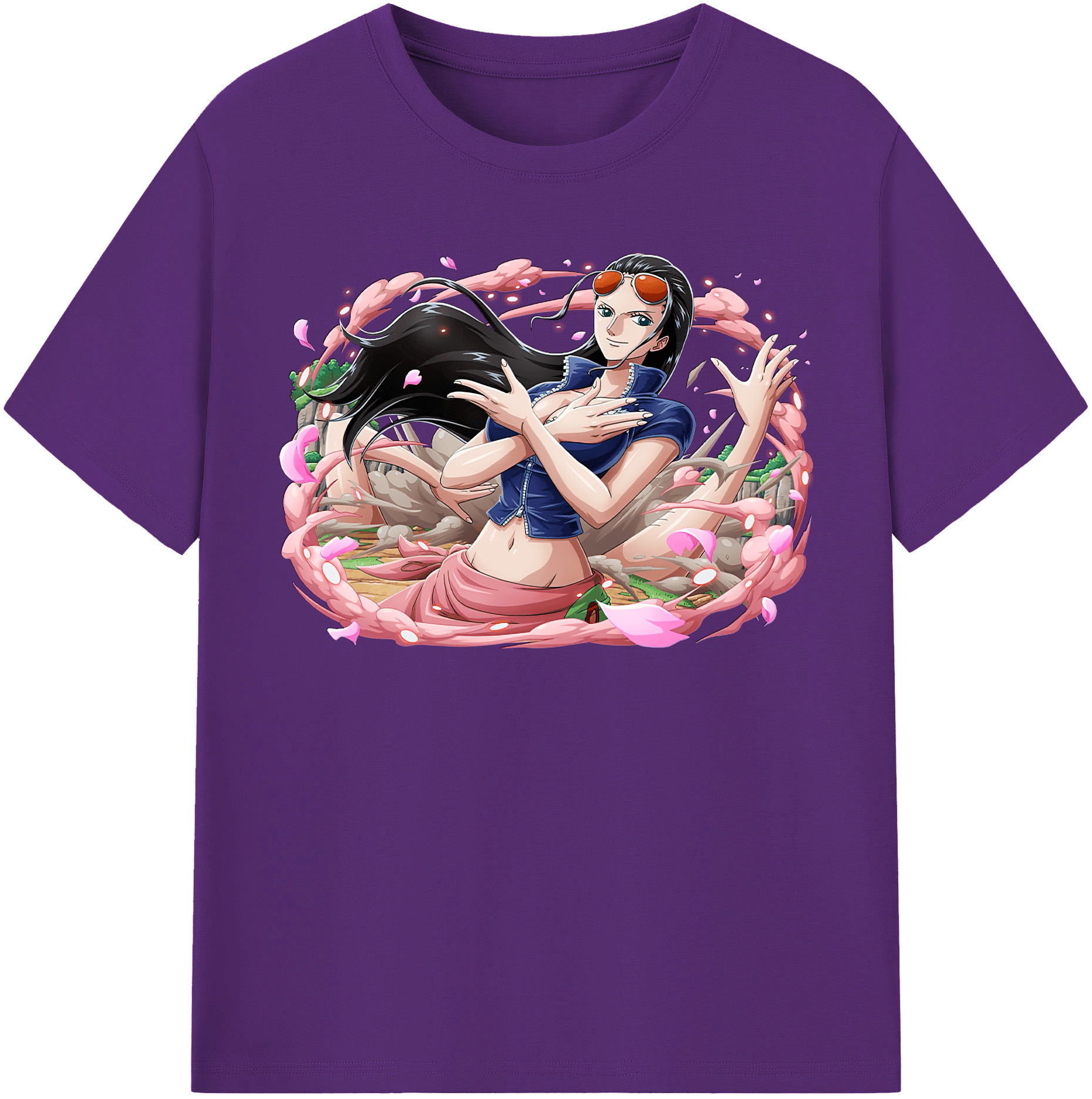 ワンピース ニコ・ロビン ONE PIECE Nico Robin 綿100％半袖Tシャツ（フロントプリント）