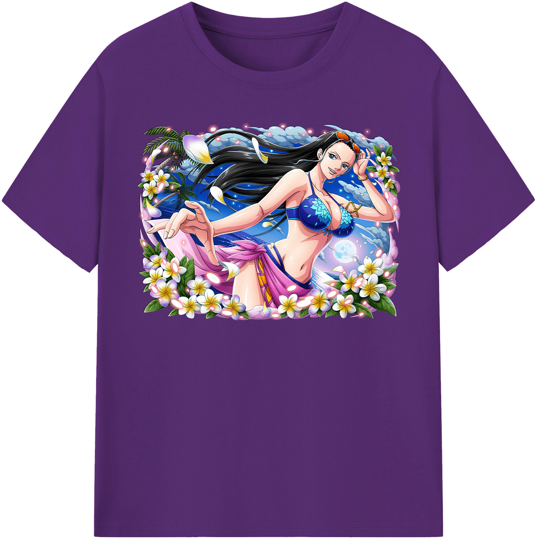ワンピース ニコ・ロビン ONE PIECE Nico Robin 綿100％半袖Tシャツ（フロントプリント）