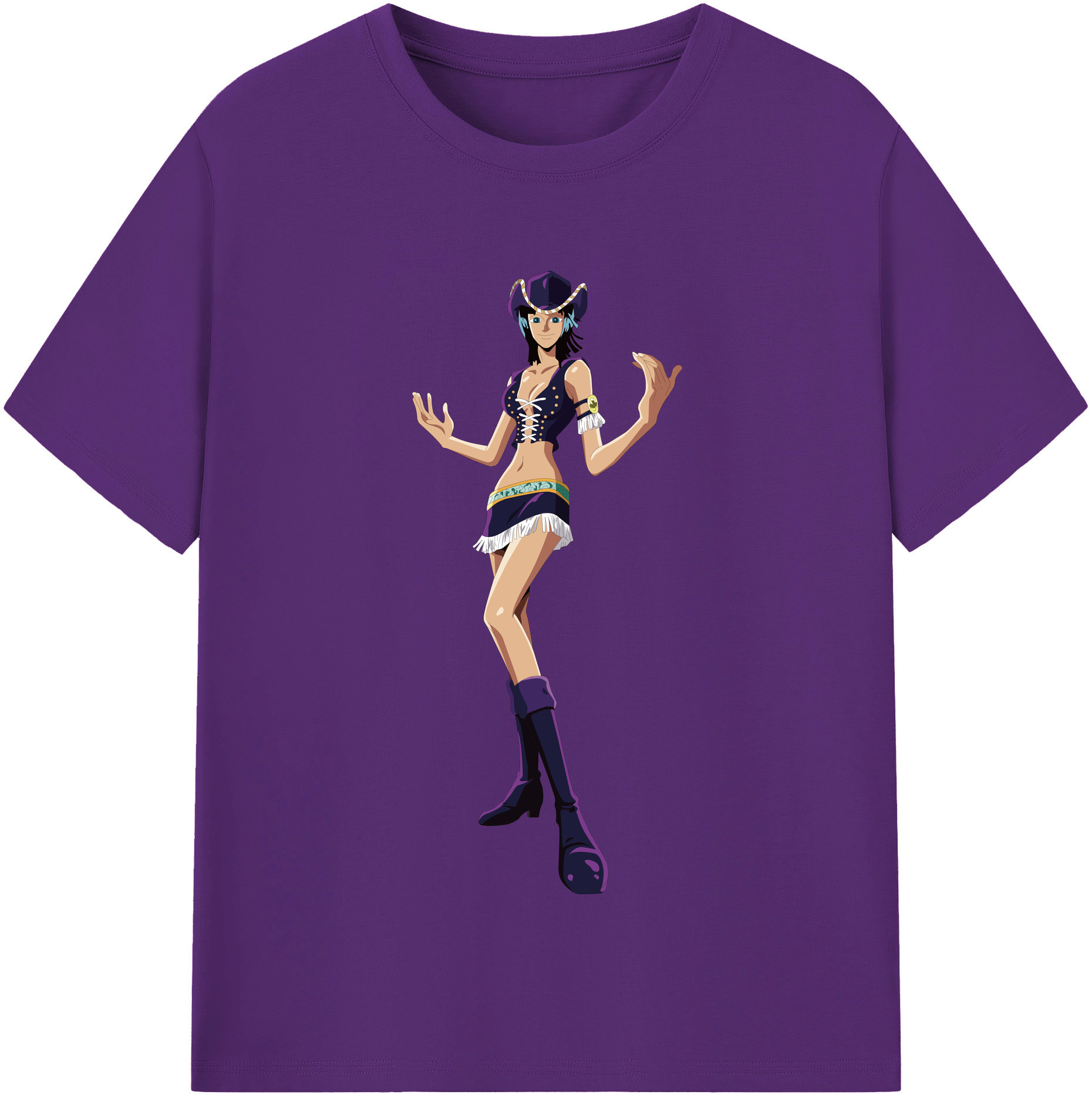 ワンピース ニコ・ロビン ONE PIECE Nico Robin 綿100％半袖Tシャツ（フロントプリント）