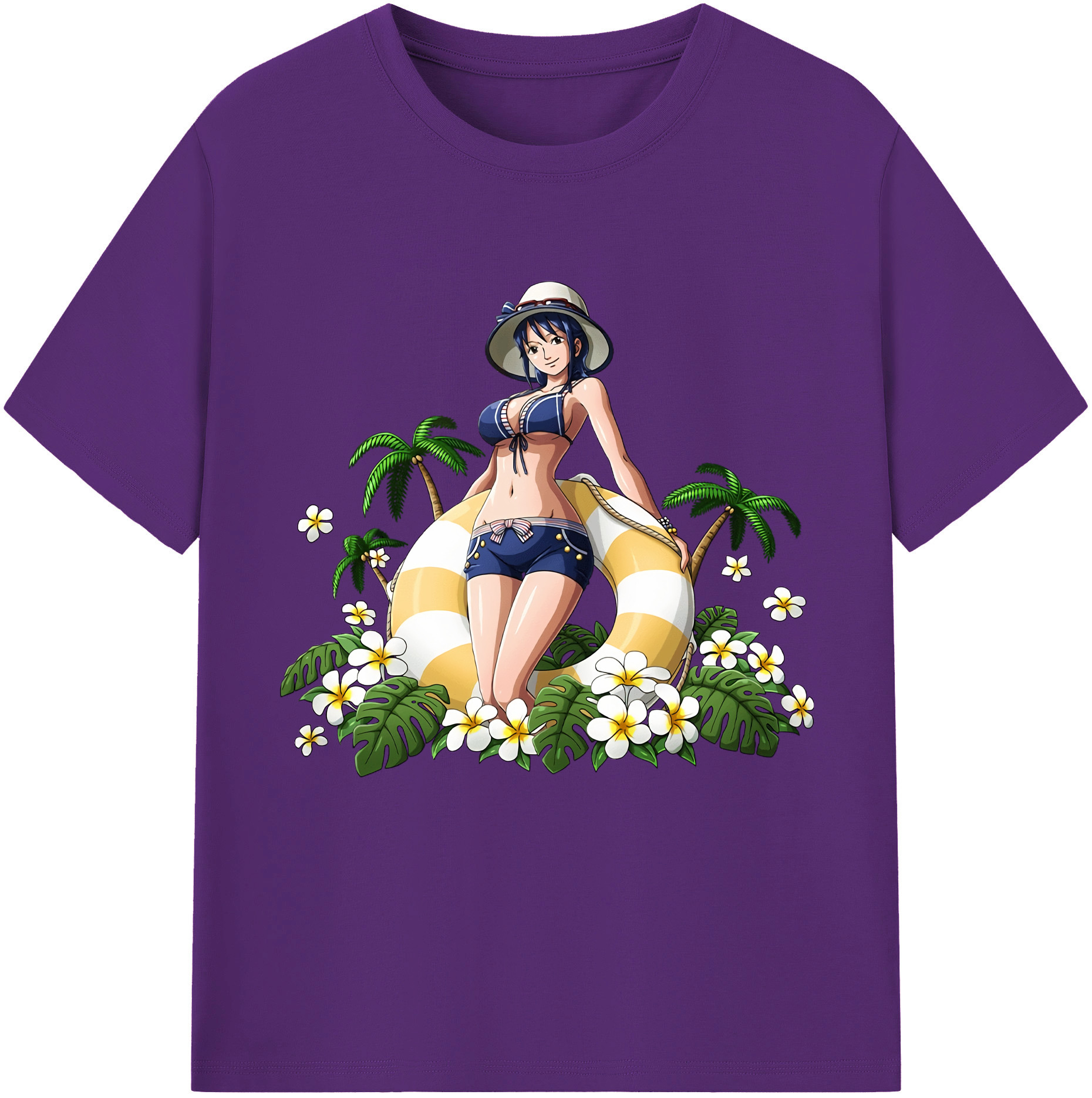 ワンピース ニコ・ロビン ONE PIECE Nico Robin 綿100％半袖Tシャツ（フロントプリント）