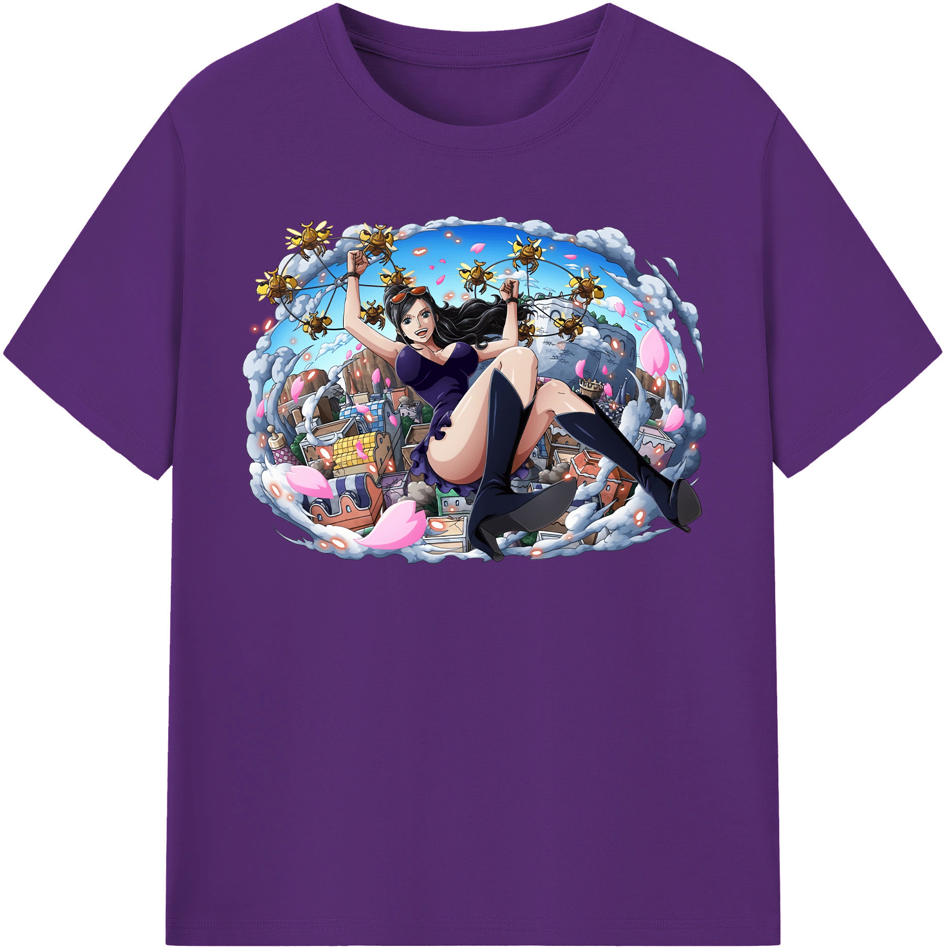 ワンピース ニコ・ロビン ONE PIECE Nico Robin 綿100％半袖Tシャツ（フロントプリント）