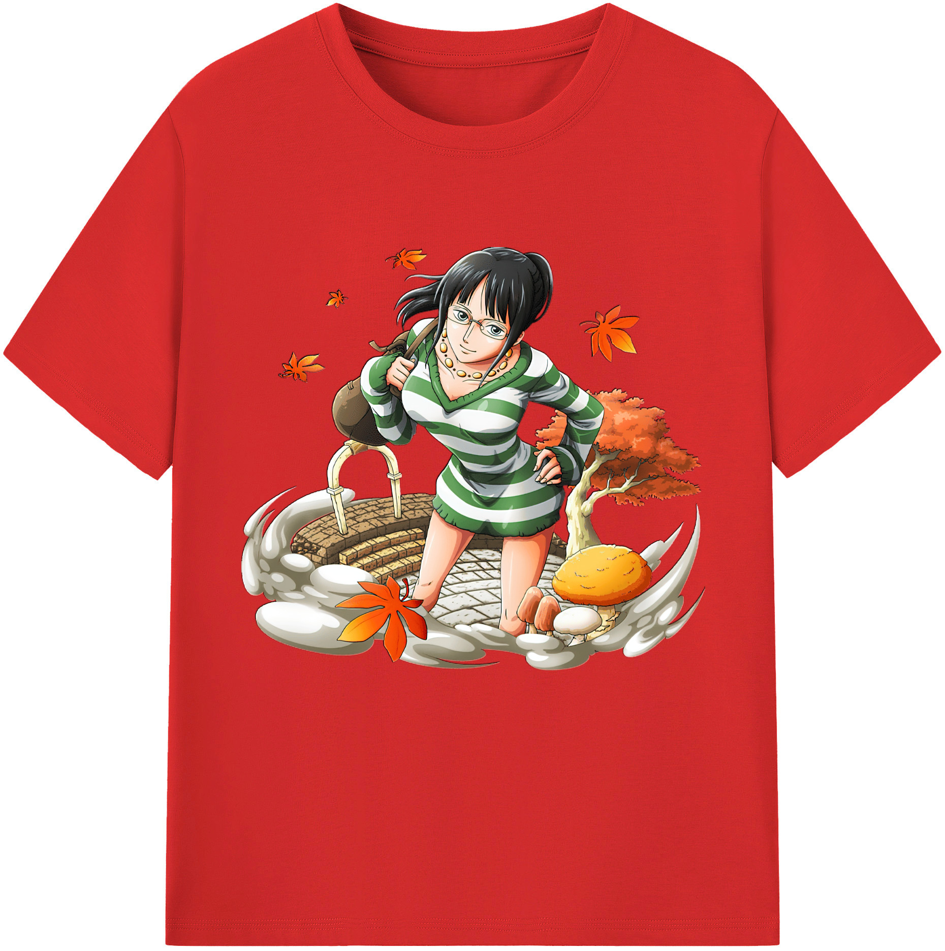 ワンピース ニコ・ロビン ONE PIECE Nico Robin 綿100％半袖Tシャツ（フロントプリント）