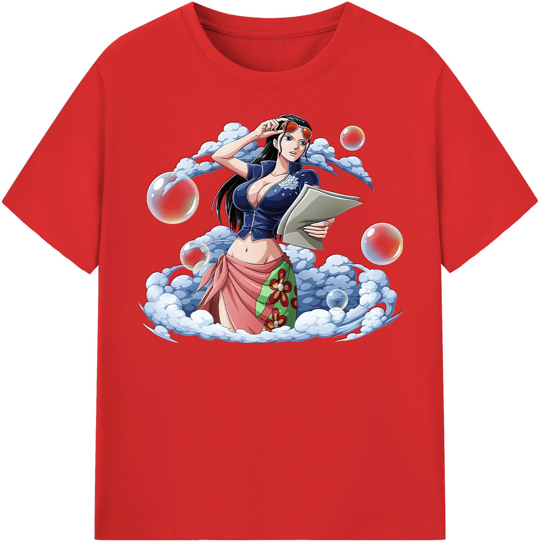 ワンピース ニコ・ロビン ONE PIECE Nico Robin 綿100％半袖Tシャツ（フロントプリント）