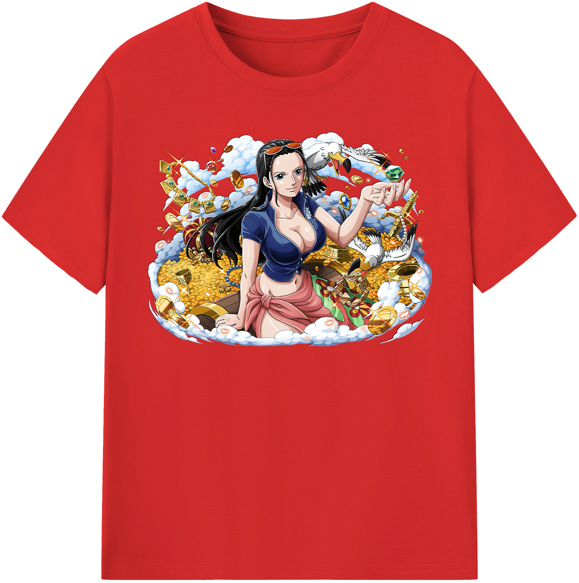 ワンピース ニコ・ロビン ONE PIECE Nico Robin 綿100％半袖Tシャツ（フロントプリント）