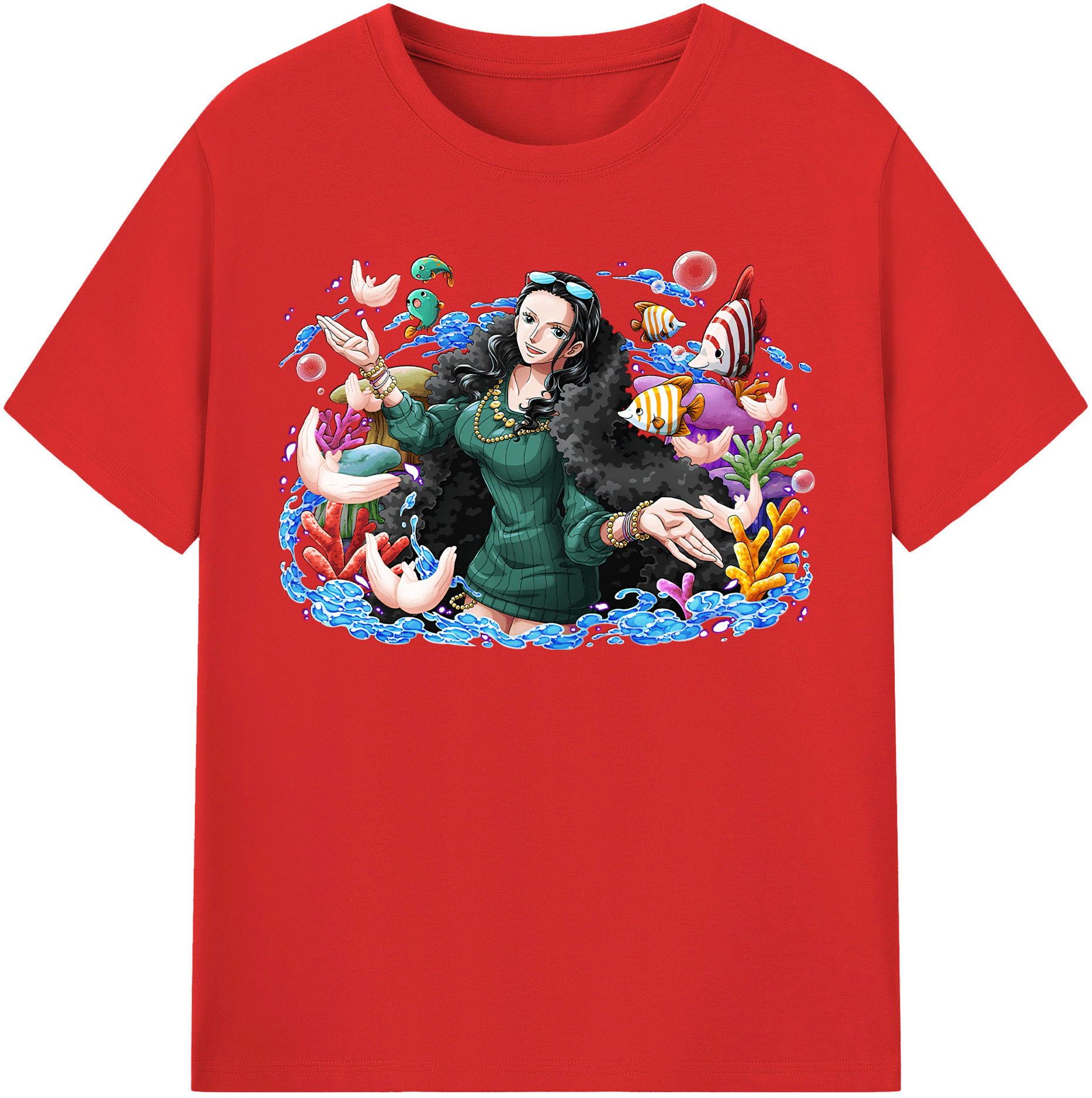 ワンピース ニコ・ロビン ONE PIECE Nico Robin 綿100％半袖Tシャツ（フロントプリント）