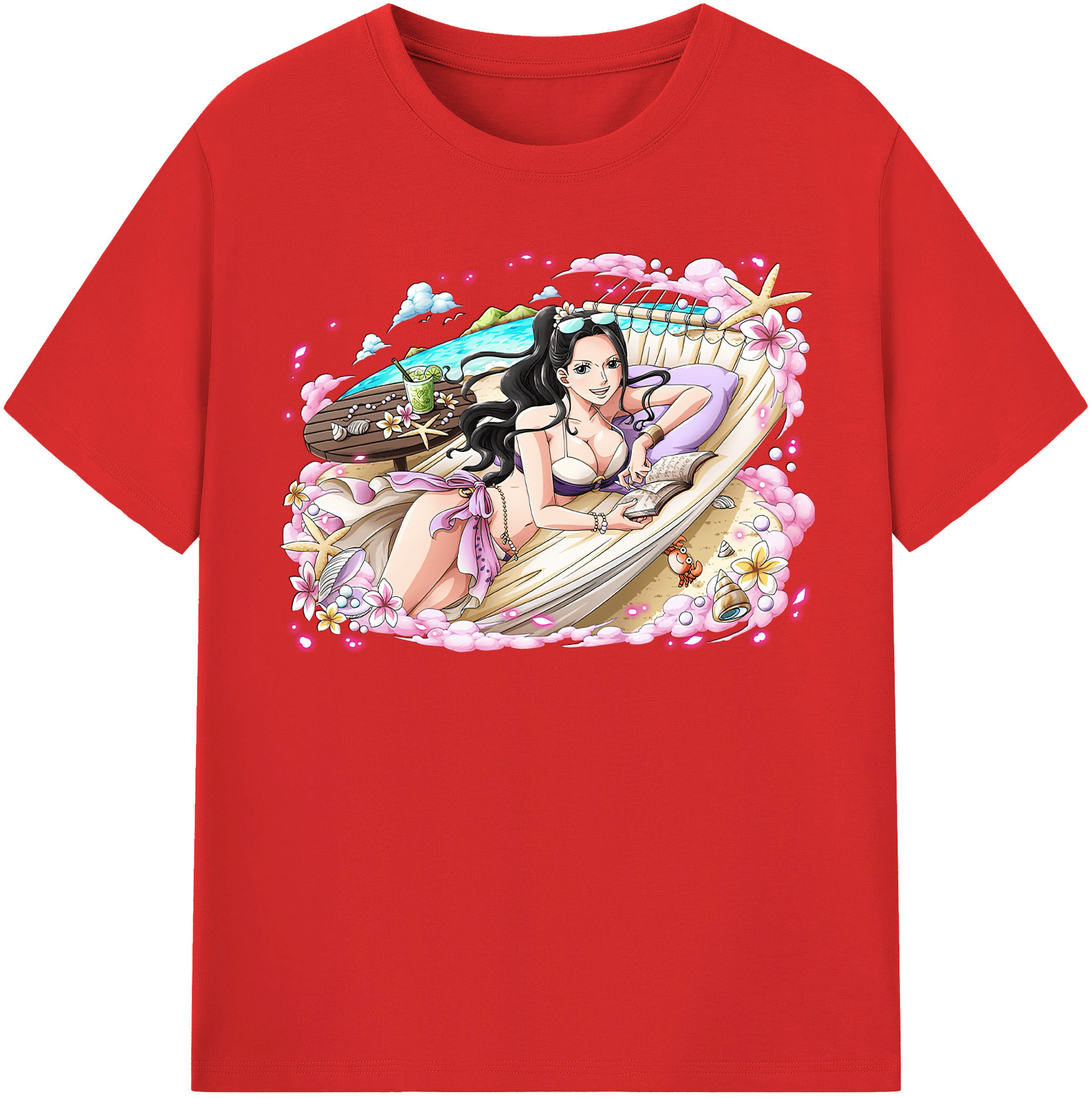 ワンピース ニコ・ロビン ONE PIECE Nico Robin 綿100％半袖Tシャツ（フロントプリント）