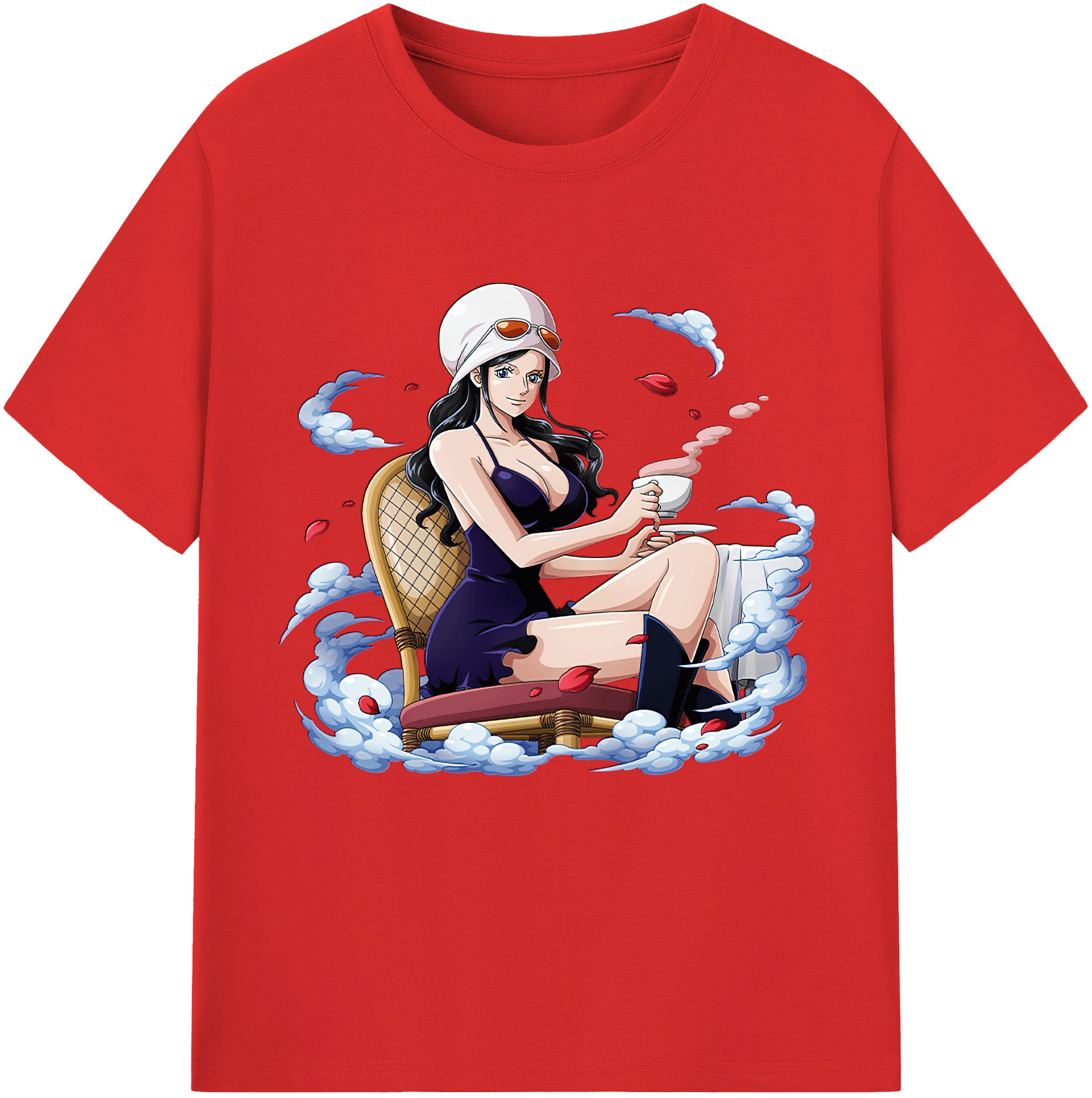ワンピース ニコ・ロビン ONE PIECE Nico Robin 綿100％半袖Tシャツ（フロントプリント）
