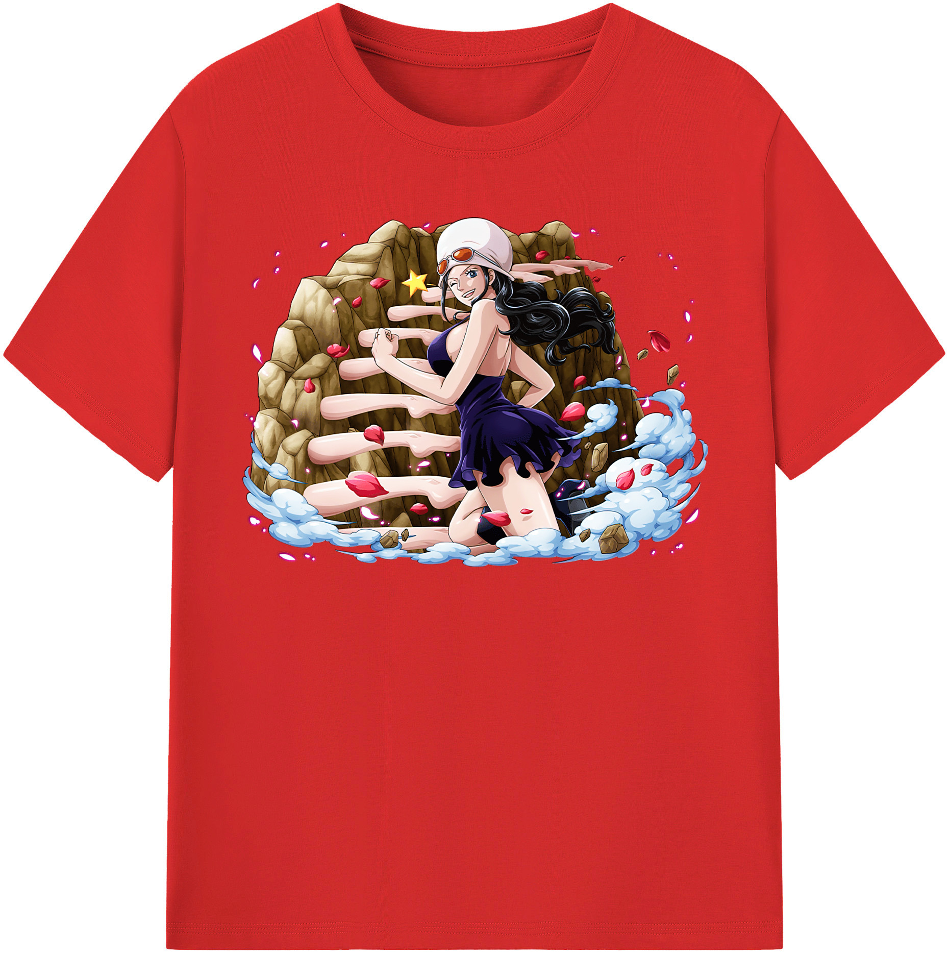 ワンピース ニコ・ロビン ONE PIECE Nico Robin 綿100％半袖Tシャツ（フロントプリント）