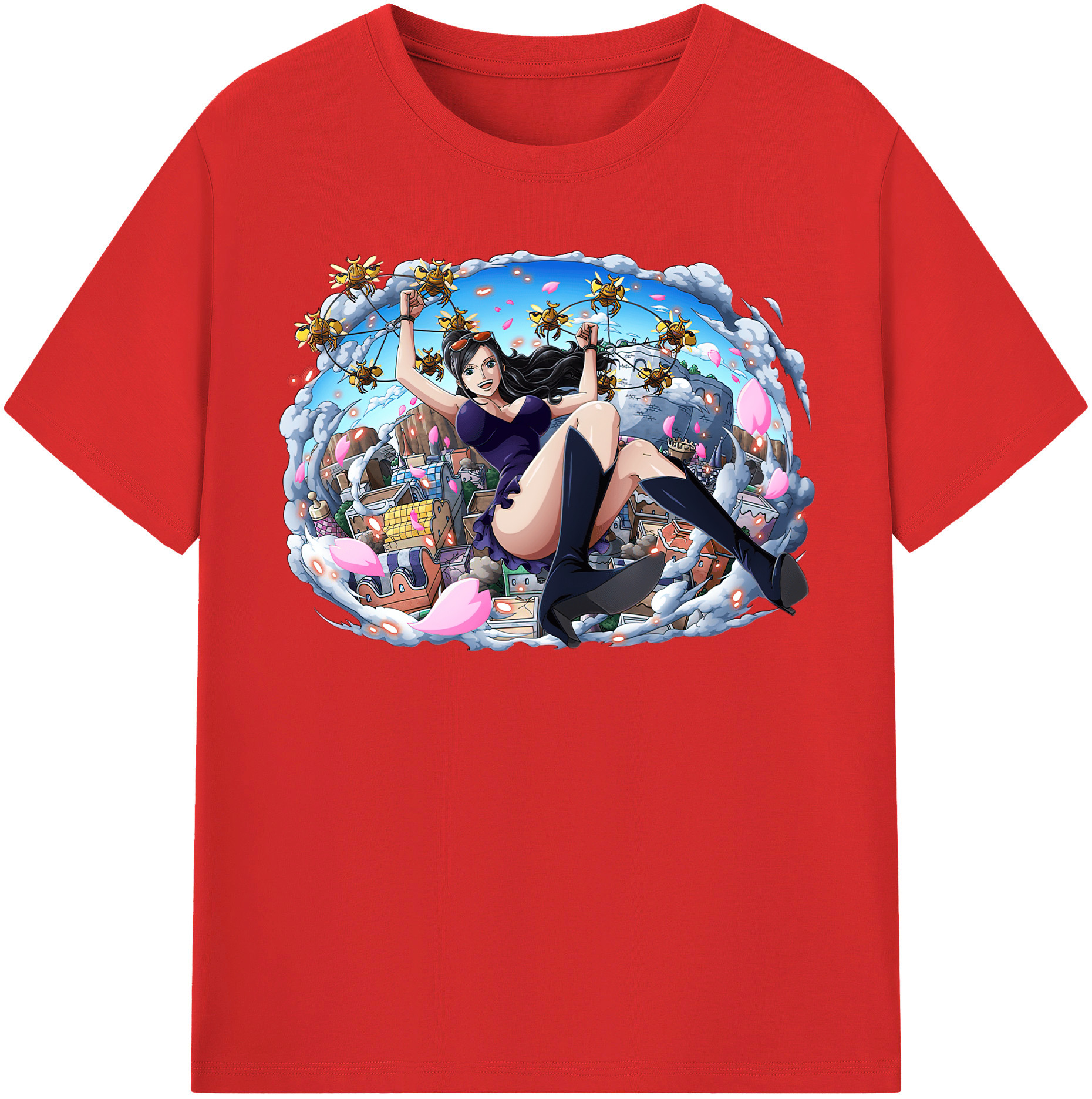 ワンピース ニコ・ロビン ONE PIECE Nico Robin 綿100％半袖Tシャツ（フロントプリント）