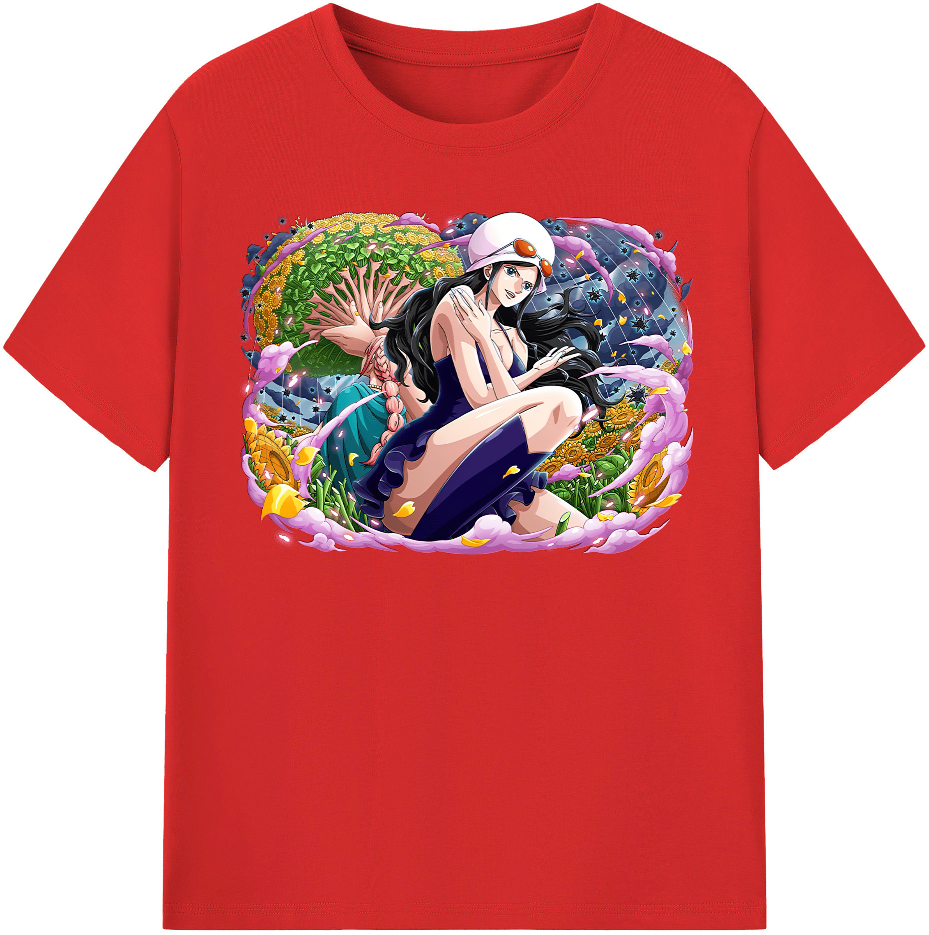 ワンピース ニコ・ロビン ONE PIECE Nico Robin 綿100％半袖Tシャツ（フロントプリント）