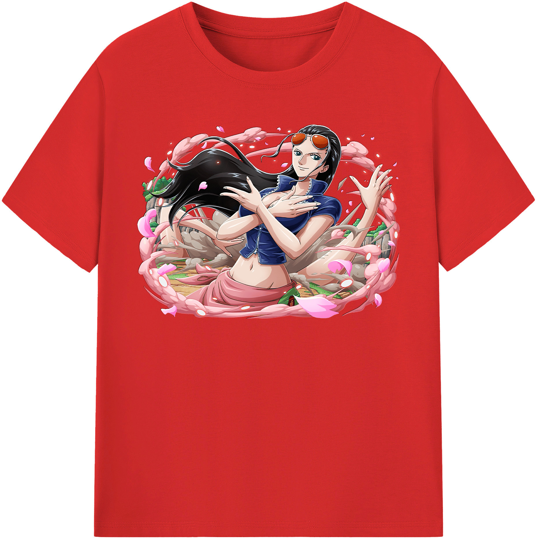 ワンピース ニコ・ロビン ONE PIECE Nico Robin 綿100％半袖Tシャツ（フロントプリント）
