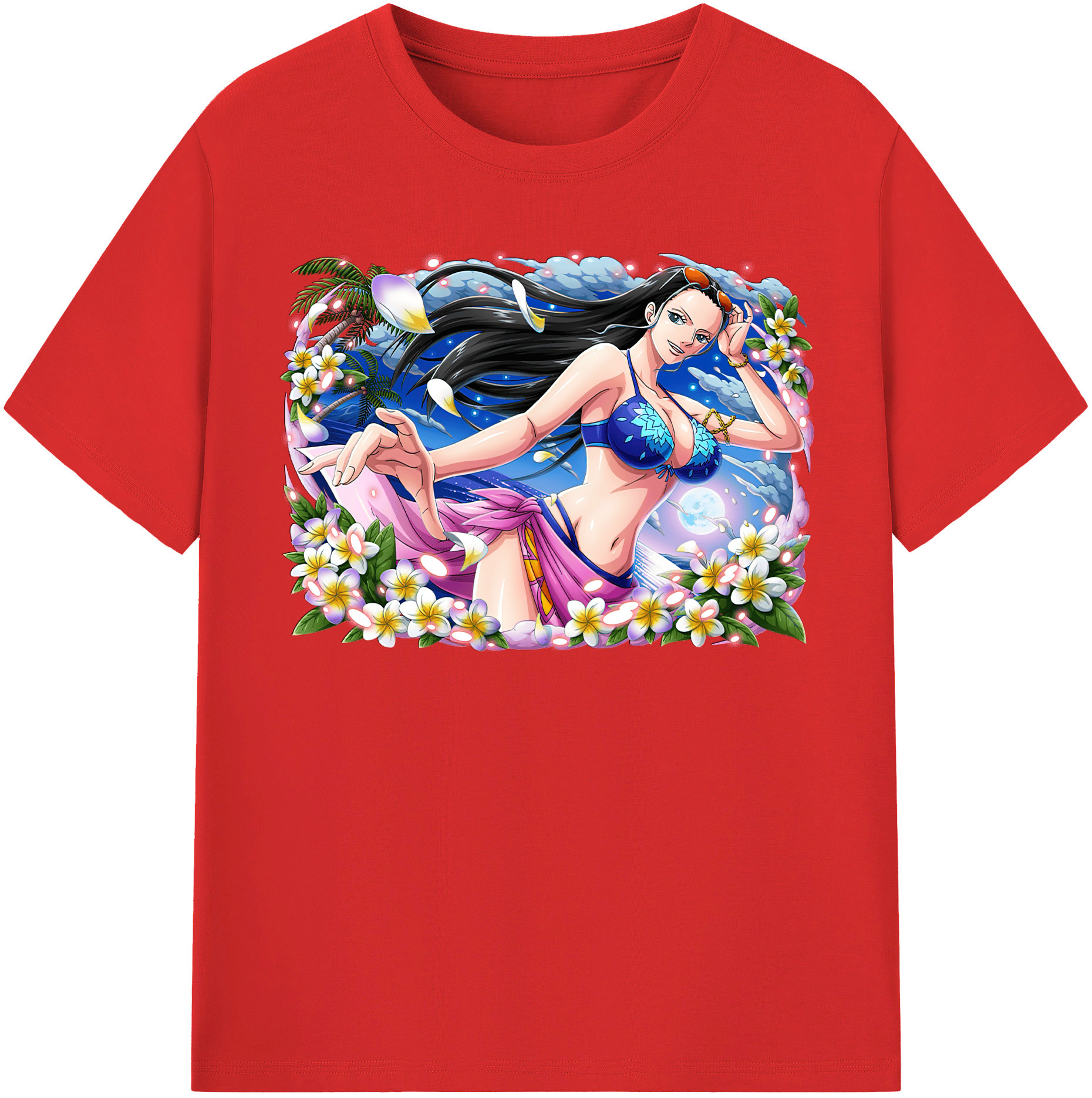 ワンピース ニコ・ロビン ONE PIECE Nico Robin 綿100％半袖Tシャツ（フロントプリント）