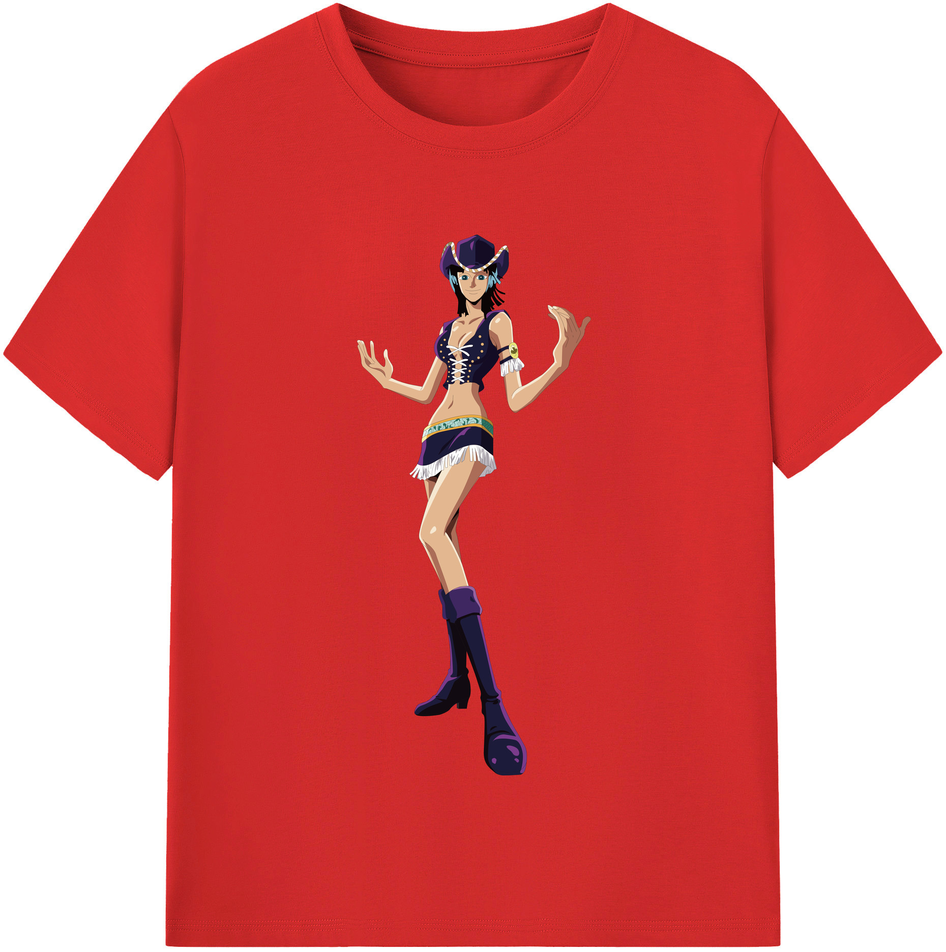 ワンピース ニコ・ロビン ONE PIECE Nico Robin 綿100％半袖Tシャツ（フロントプリント）