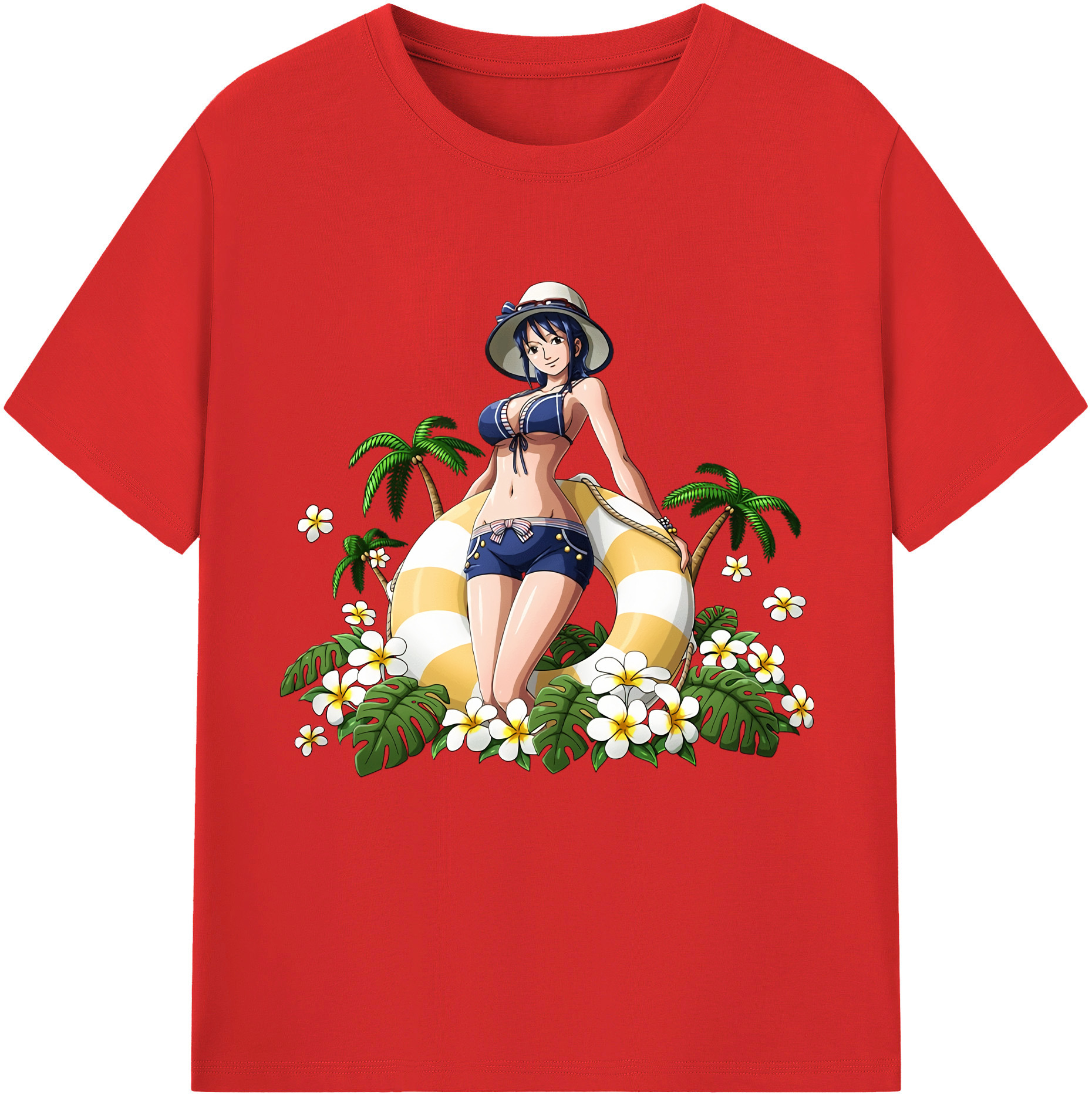 ワンピース ニコ・ロビン ONE PIECE Nico Robin 綿100％半袖Tシャツ（フロントプリント）