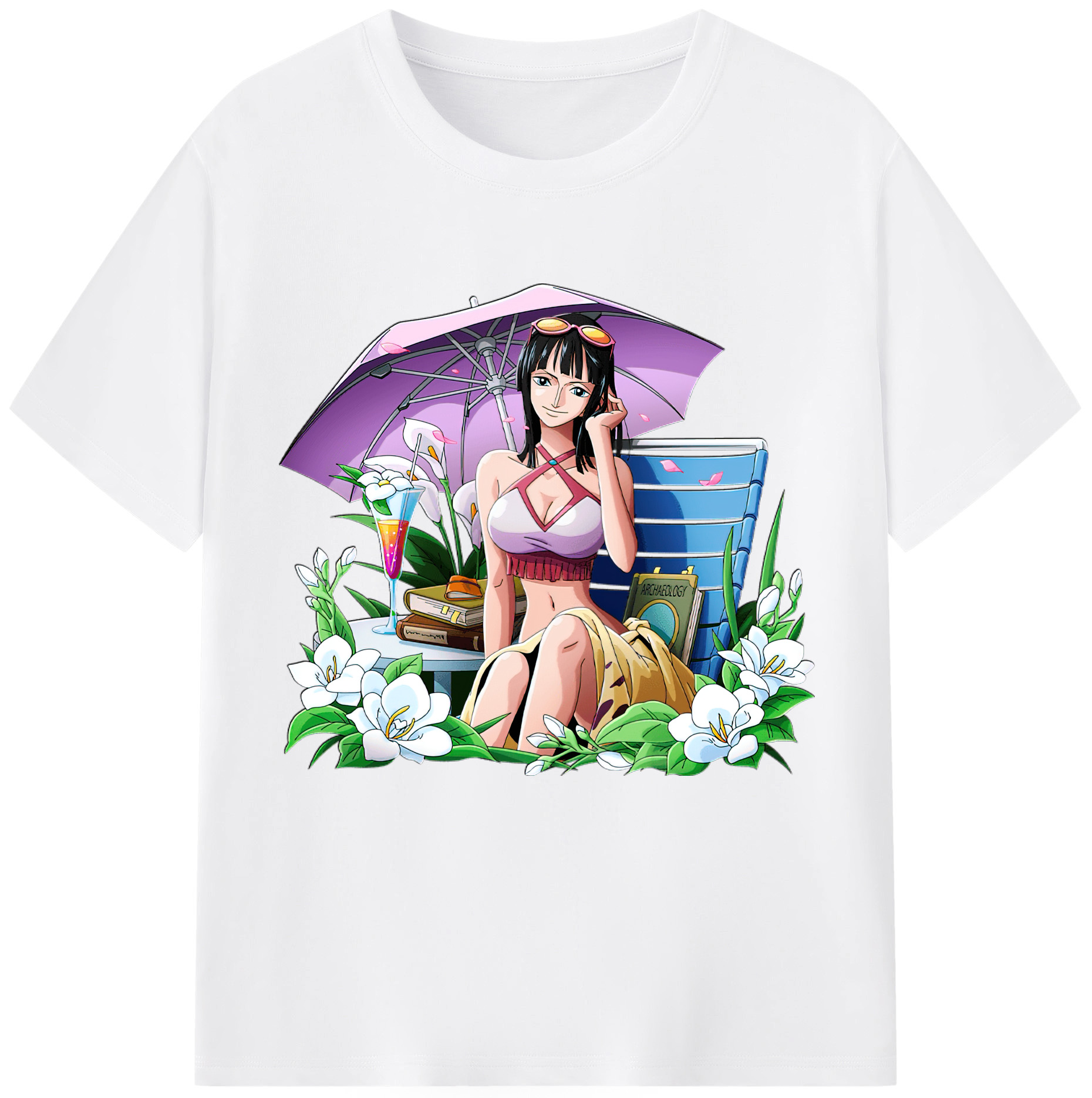 ワンピース ニコ・ロビン ONE PIECE Nico Robin 綿100％半袖Tシャツ（フロントプリント）