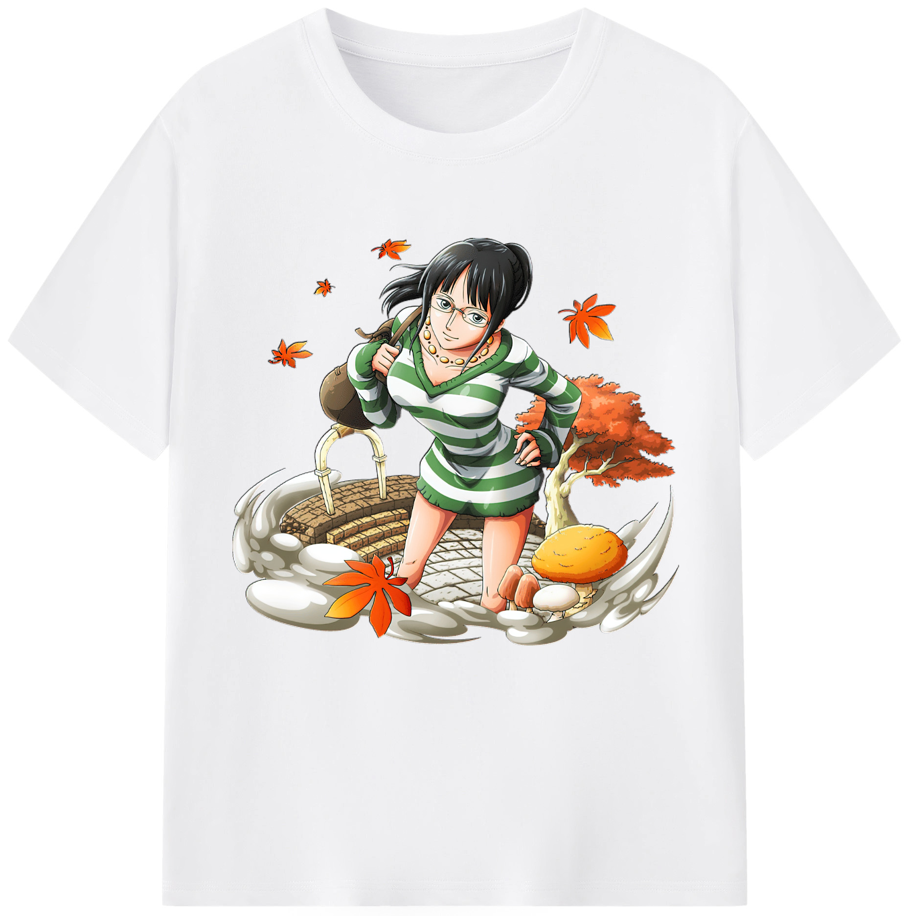ワンピース ニコ・ロビン ONE PIECE Nico Robin 綿100％半袖Tシャツ（フロントプリント）