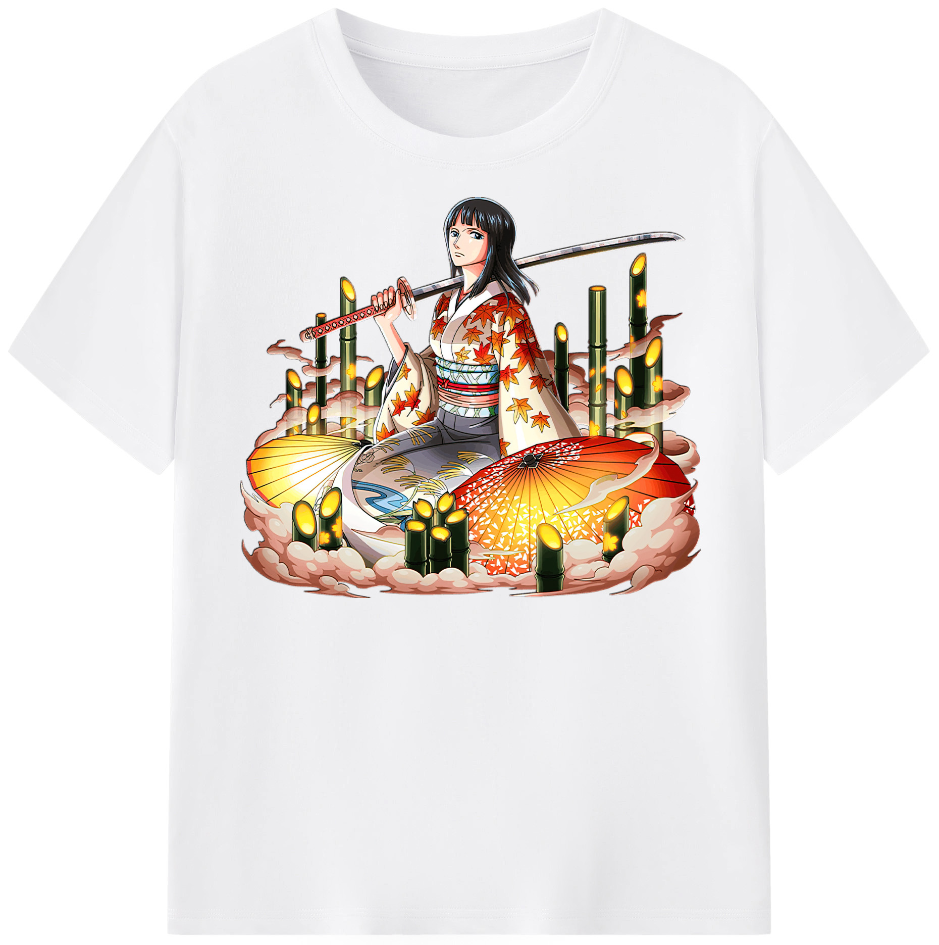 ワンピース ニコ・ロビン ONE PIECE Nico Robin 綿100％半袖Tシャツ（フロントプリント）