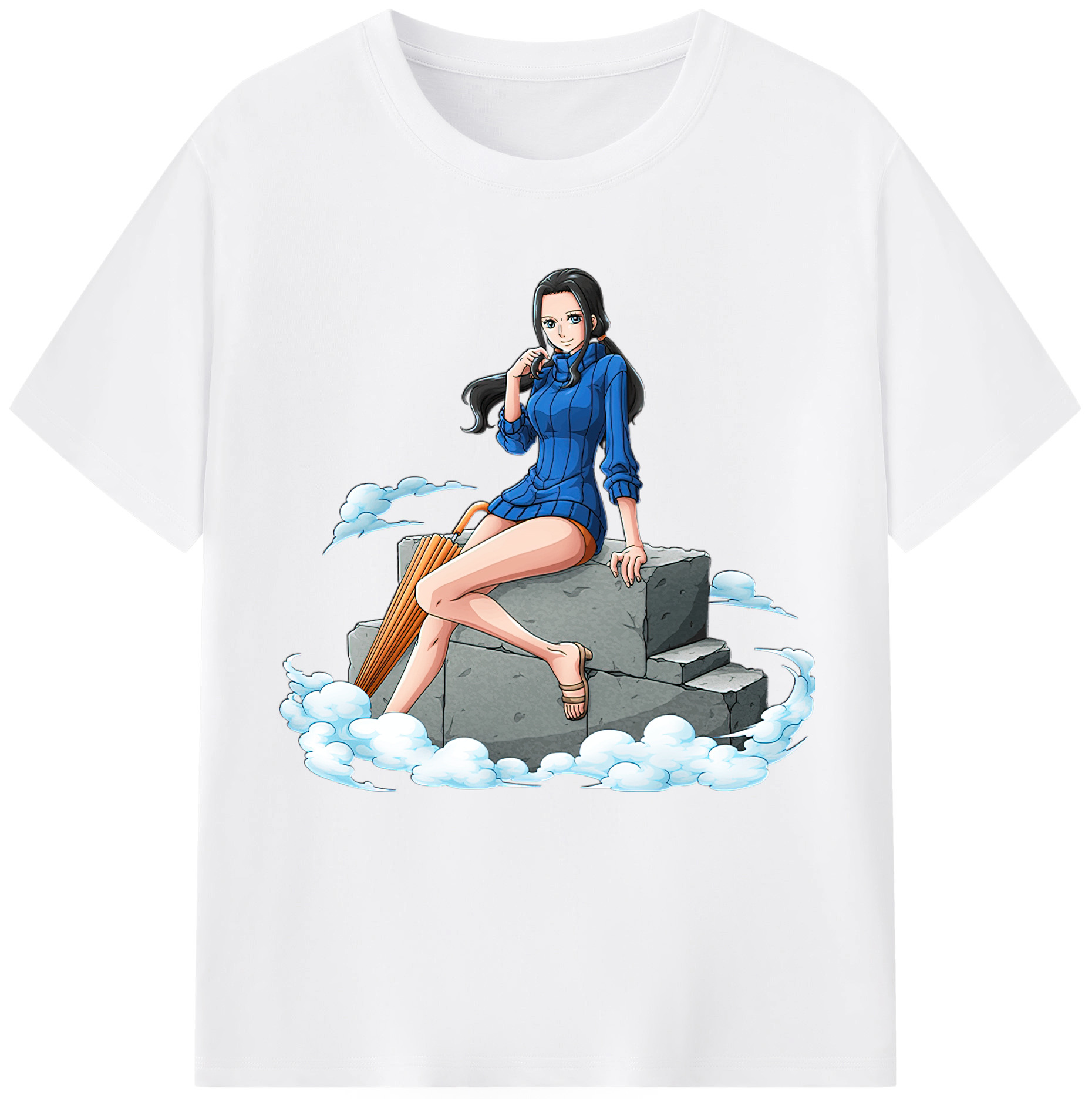 ワンピース ニコ・ロビン ONE PIECE Nico Robin 綿100％半袖Tシャツ（フロントプリント）