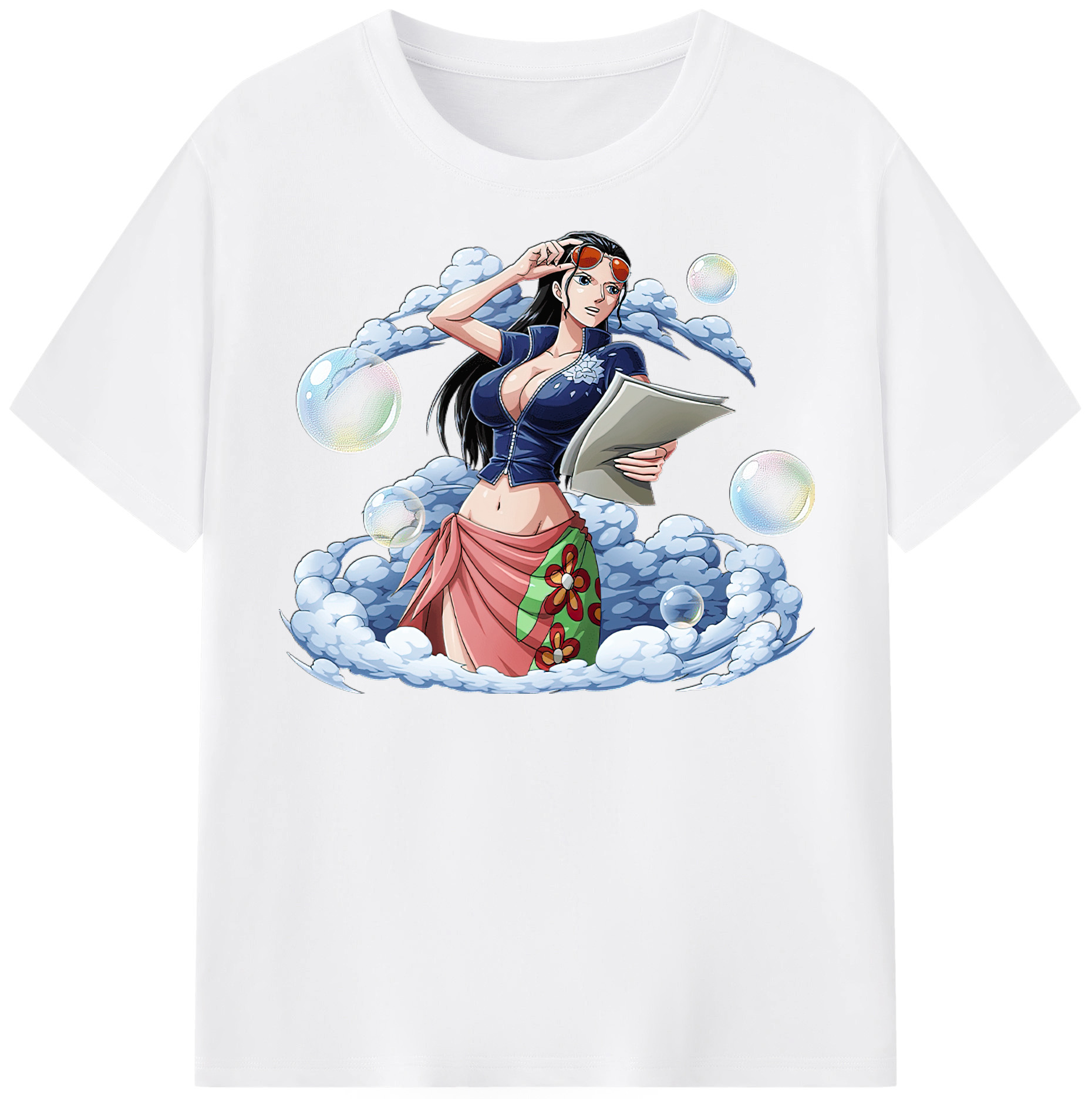 ワンピース ニコ・ロビン ONE PIECE Nico Robin 綿100％半袖Tシャツ（フロントプリント）