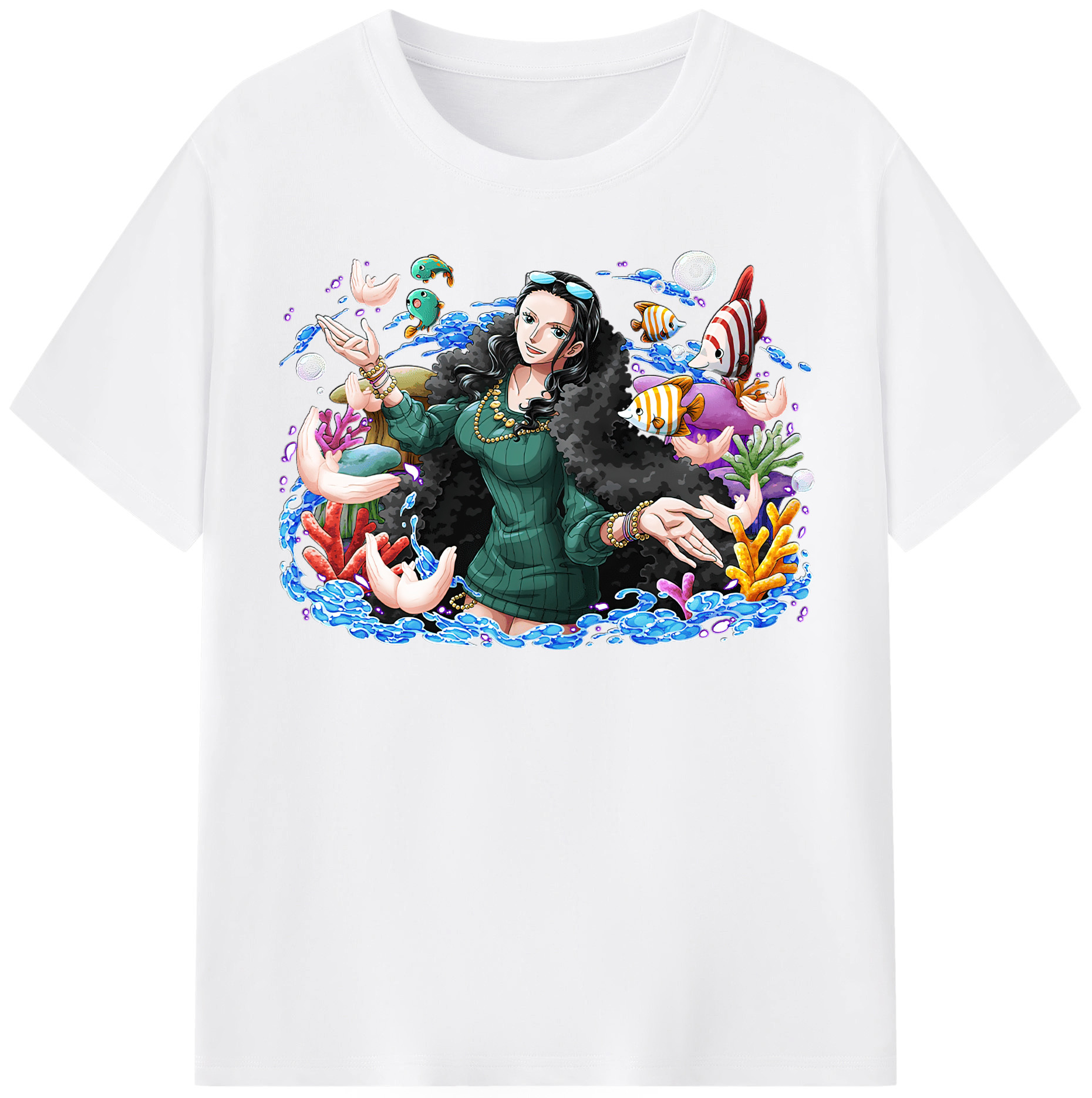 ワンピース ニコ・ロビン ONE PIECE Nico Robin 綿100％半袖Tシャツ（フロントプリント）