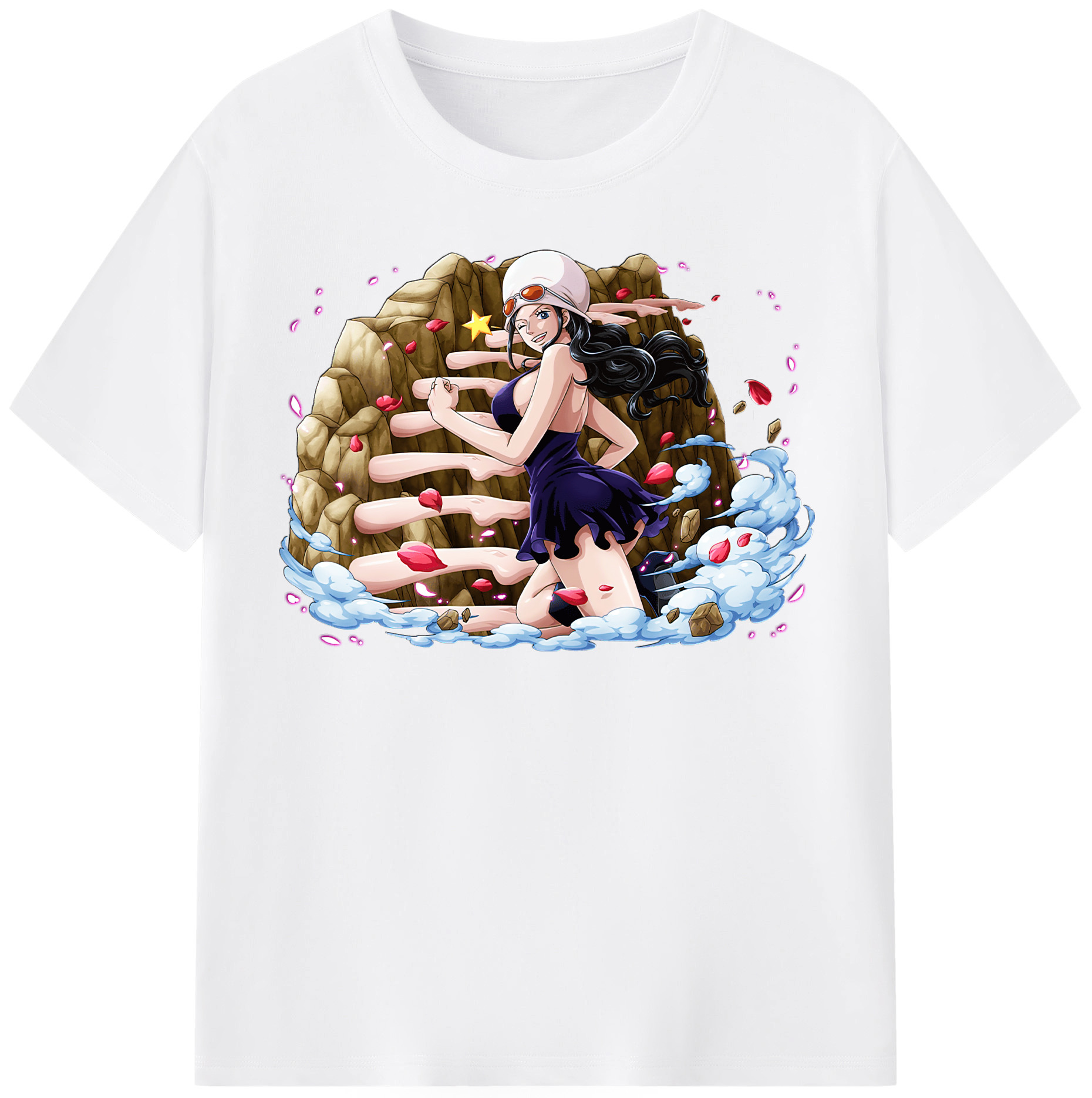 ワンピース ニコ・ロビン ONE PIECE Nico Robin 綿100％半袖Tシャツ（フロントプリント）