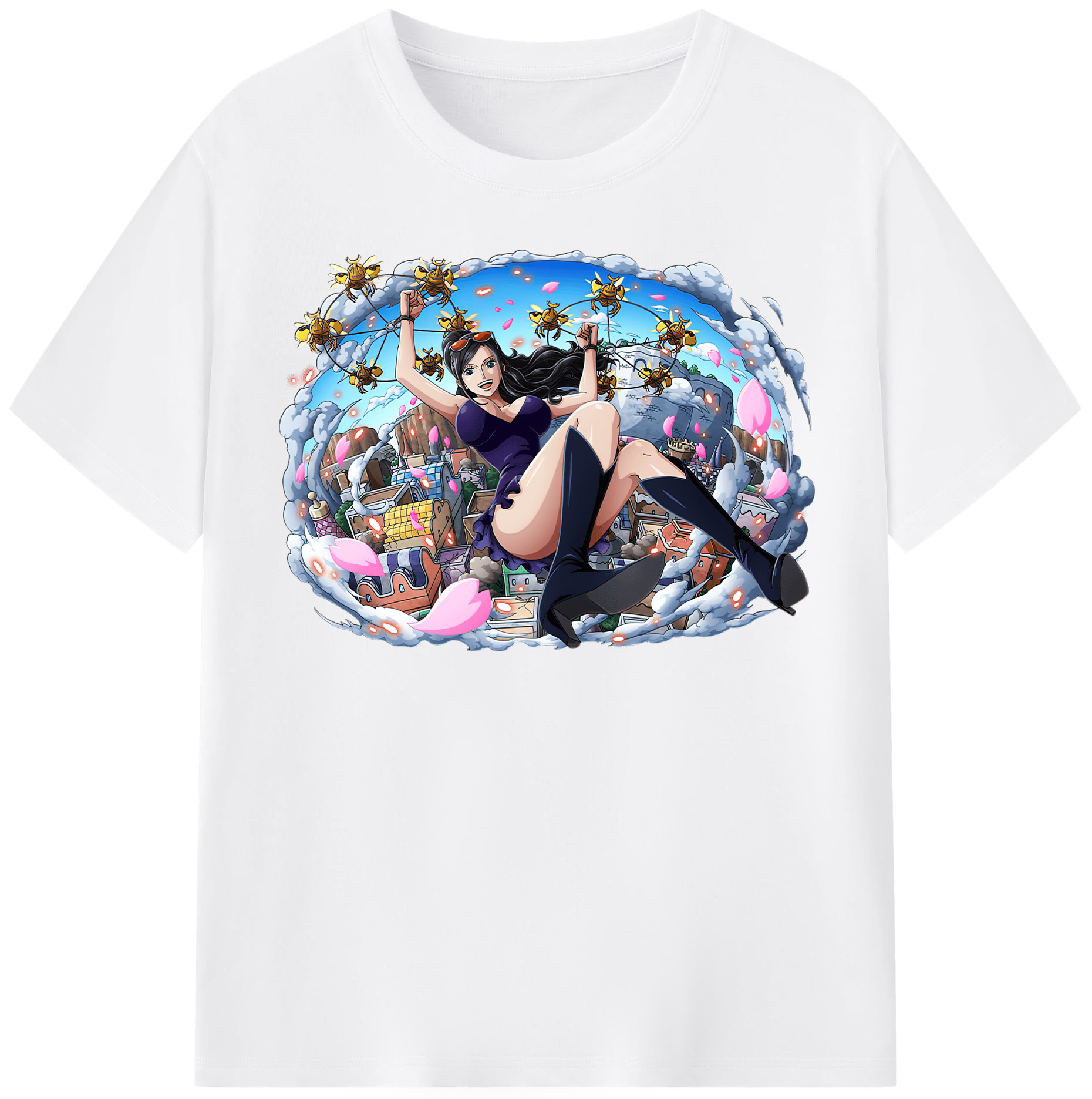 ワンピース ニコ・ロビン ONE PIECE Nico Robin 綿100％半袖Tシャツ（フロントプリント）