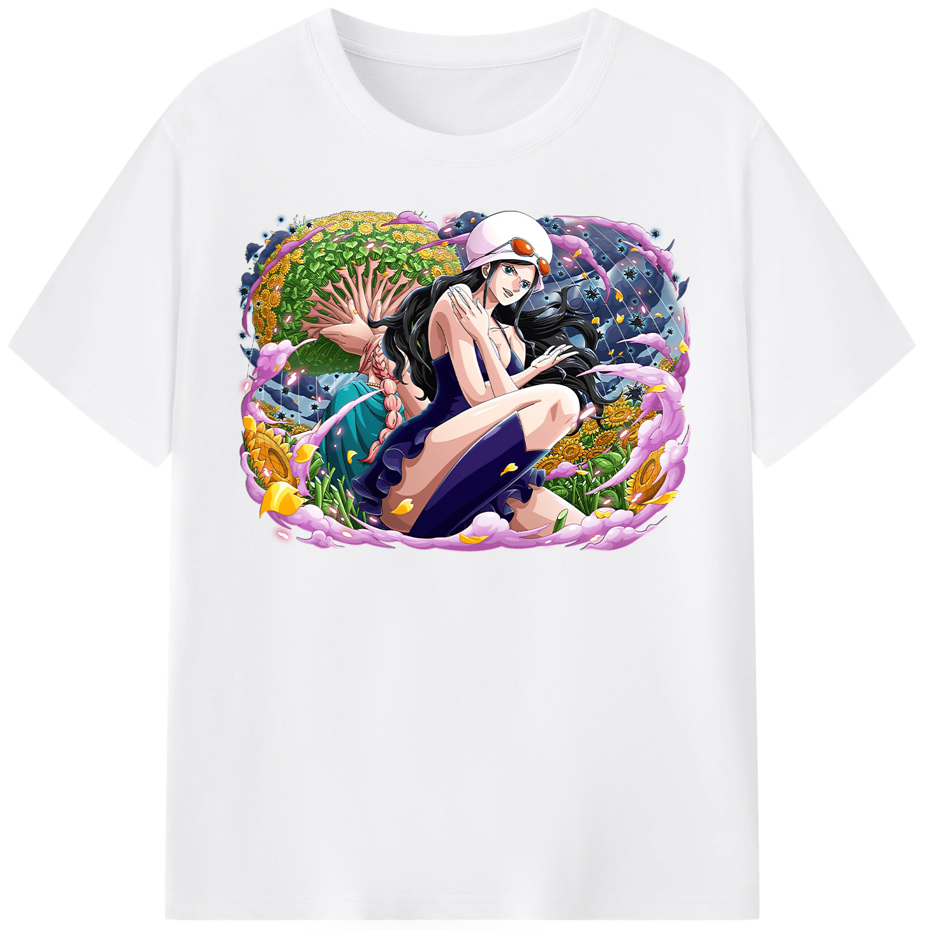 ワンピース ニコ・ロビン ONE PIECE Nico Robin 綿100％半袖Tシャツ（フロントプリント）