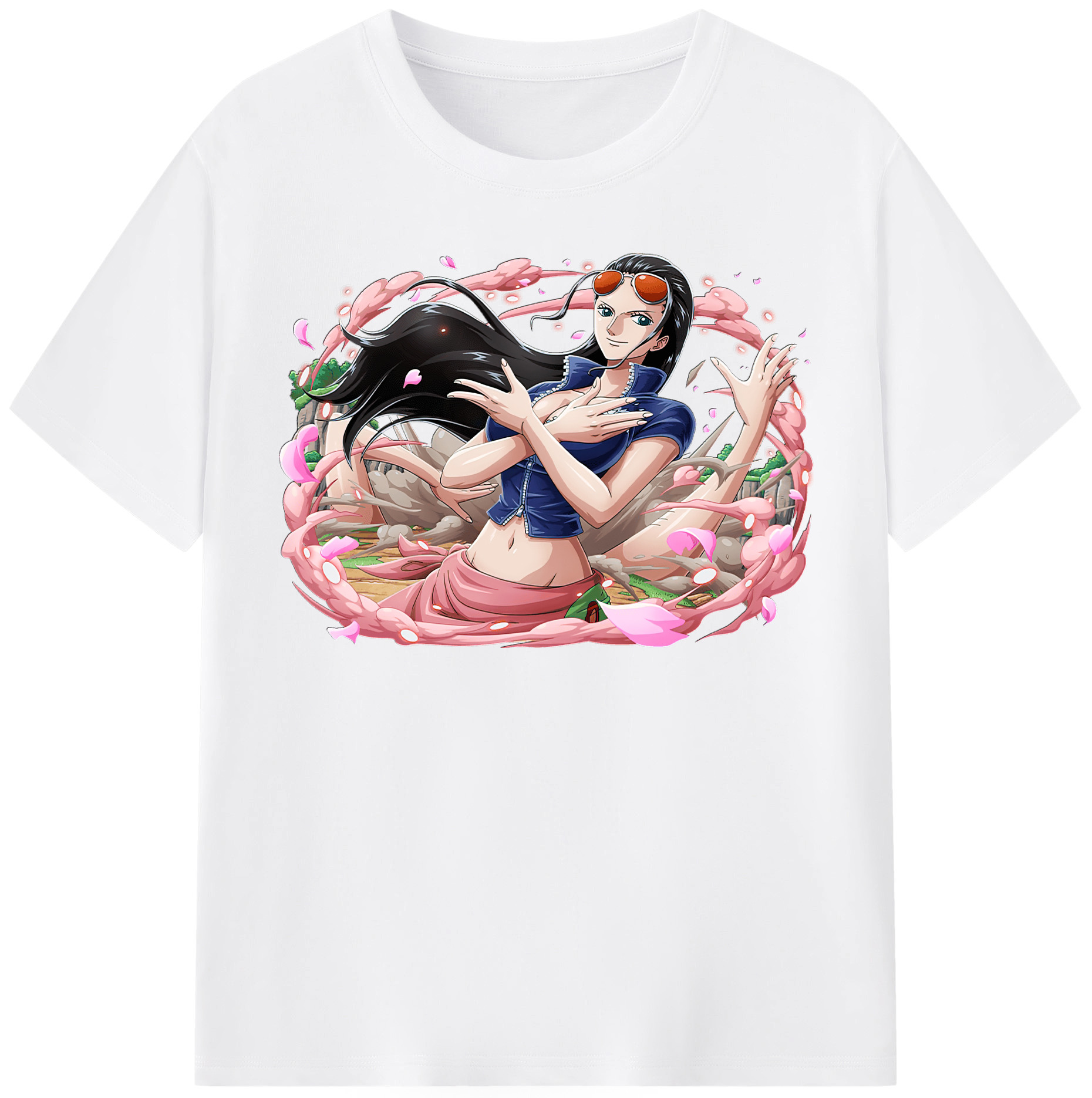 ワンピース ニコ・ロビン ONE PIECE Nico Robin 綿100％半袖Tシャツ（フロントプリント）